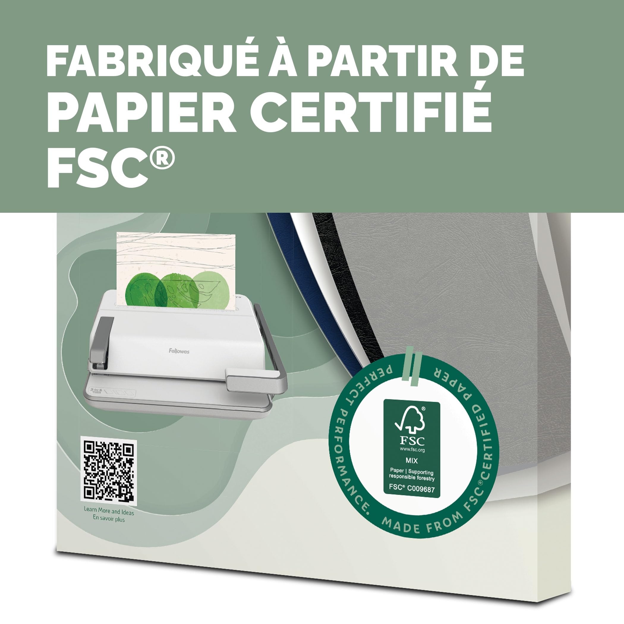 FELLOWES Couvertures de reliure FSC Léger / A4 / 50 unités / Translucide PAQUET DE 50 feuilles