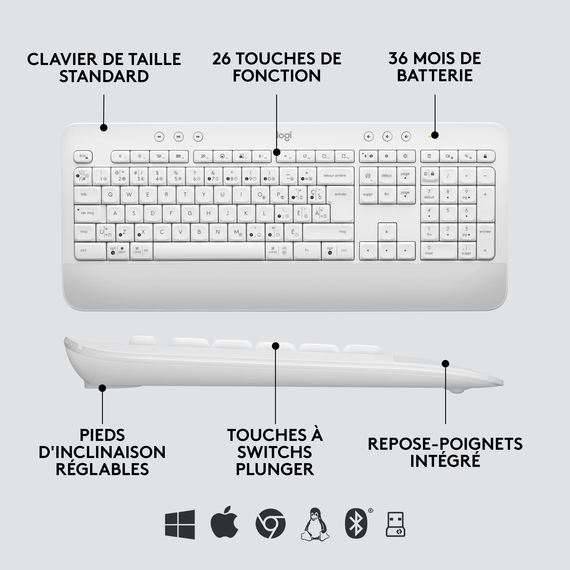 LOGITECH Signature MK650 Combo for Business - OFFWHITE - (FRA) - CENTRAL