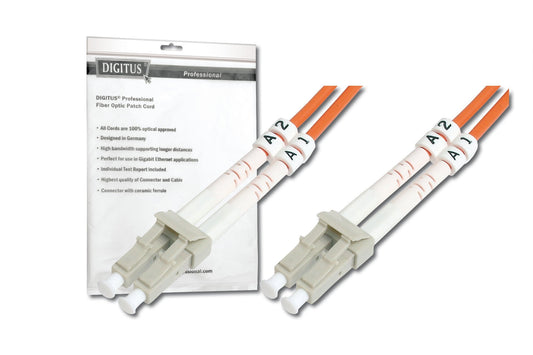 DIGITUS Câble de brassage multimode a fibre optique - LC / LC - 1 m - I-VH - OM2 - LC - LC