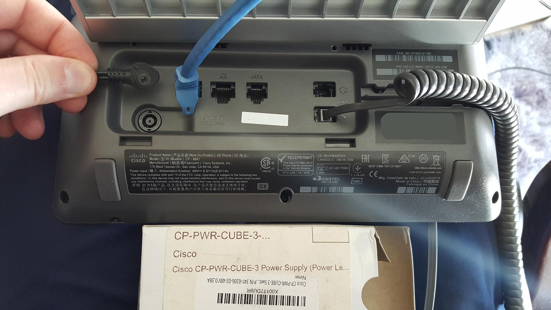 CISCO IP Phone 8841 3rd Party Call Control without Power Supply
