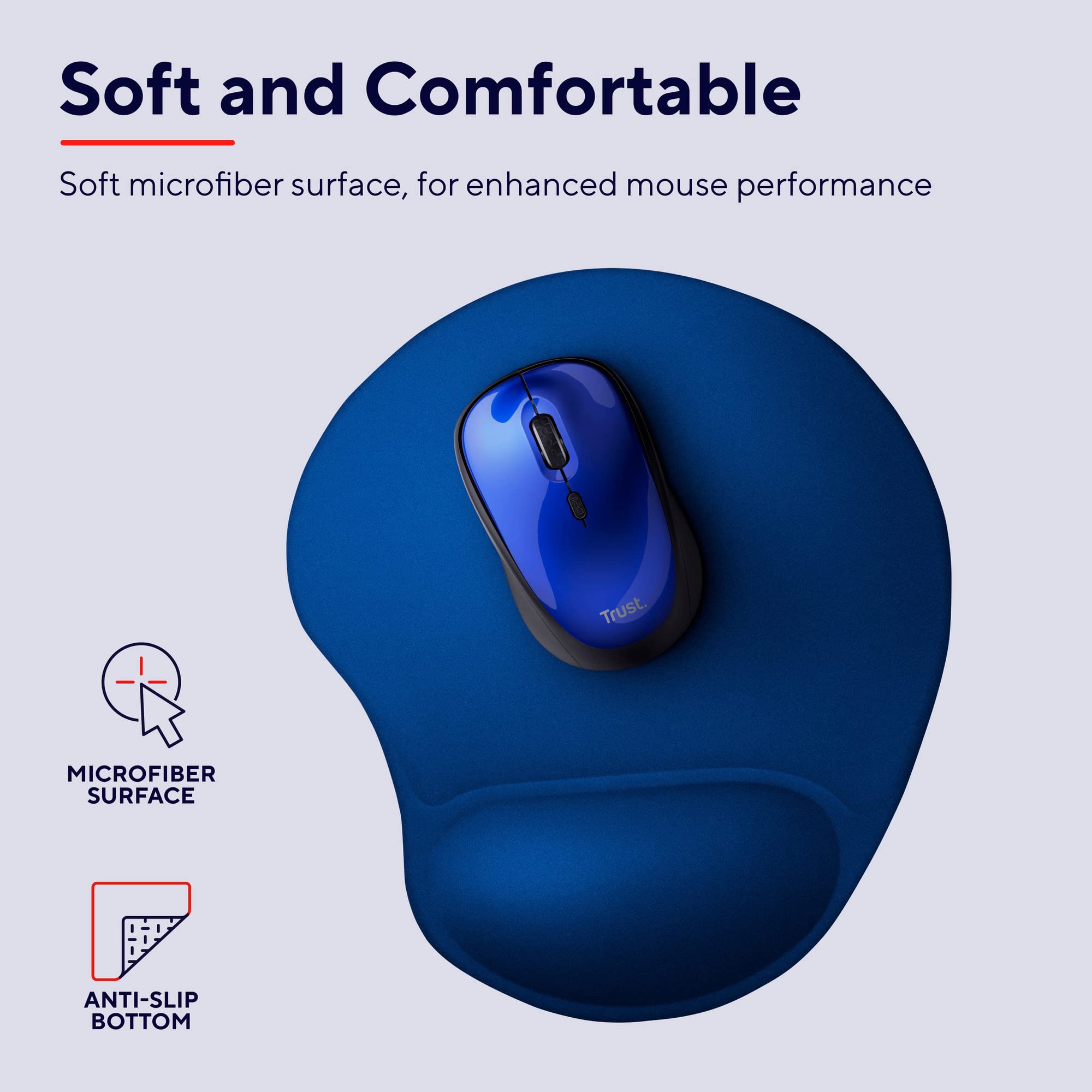TRUST Tapis de souris ergonomique BIGFOOT - bleu