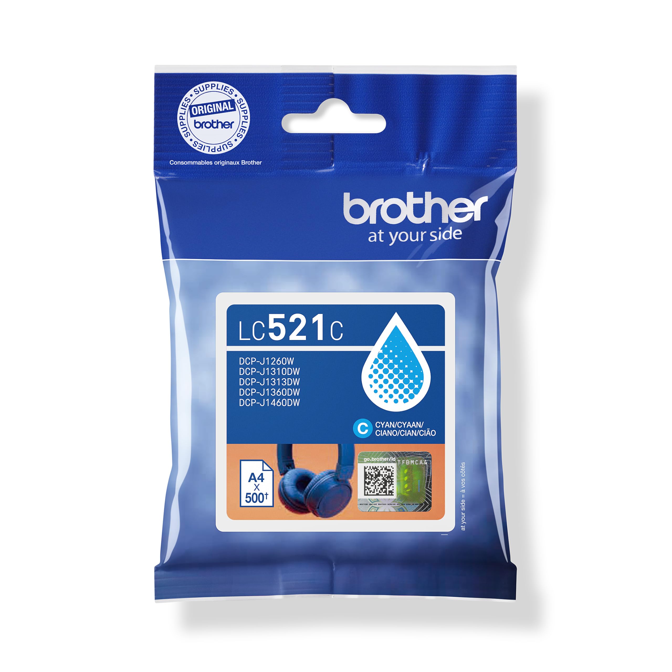 BROTHER Cyan ink cartridge yield up to 500 pages