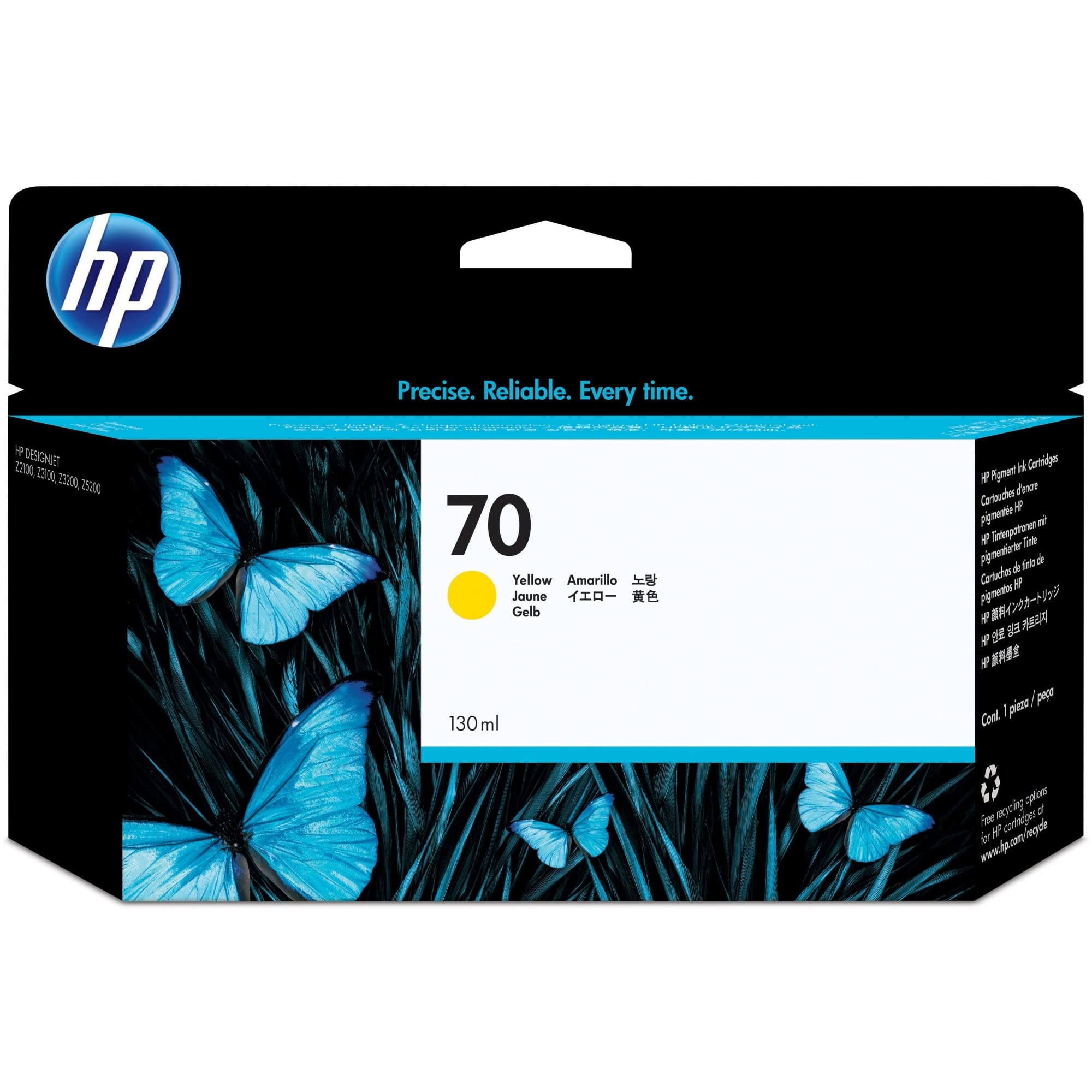 HP 70 original Ink cartridge C9454A yellow standard capacity 130ml 1-pack with Vivera Ink cartridge
