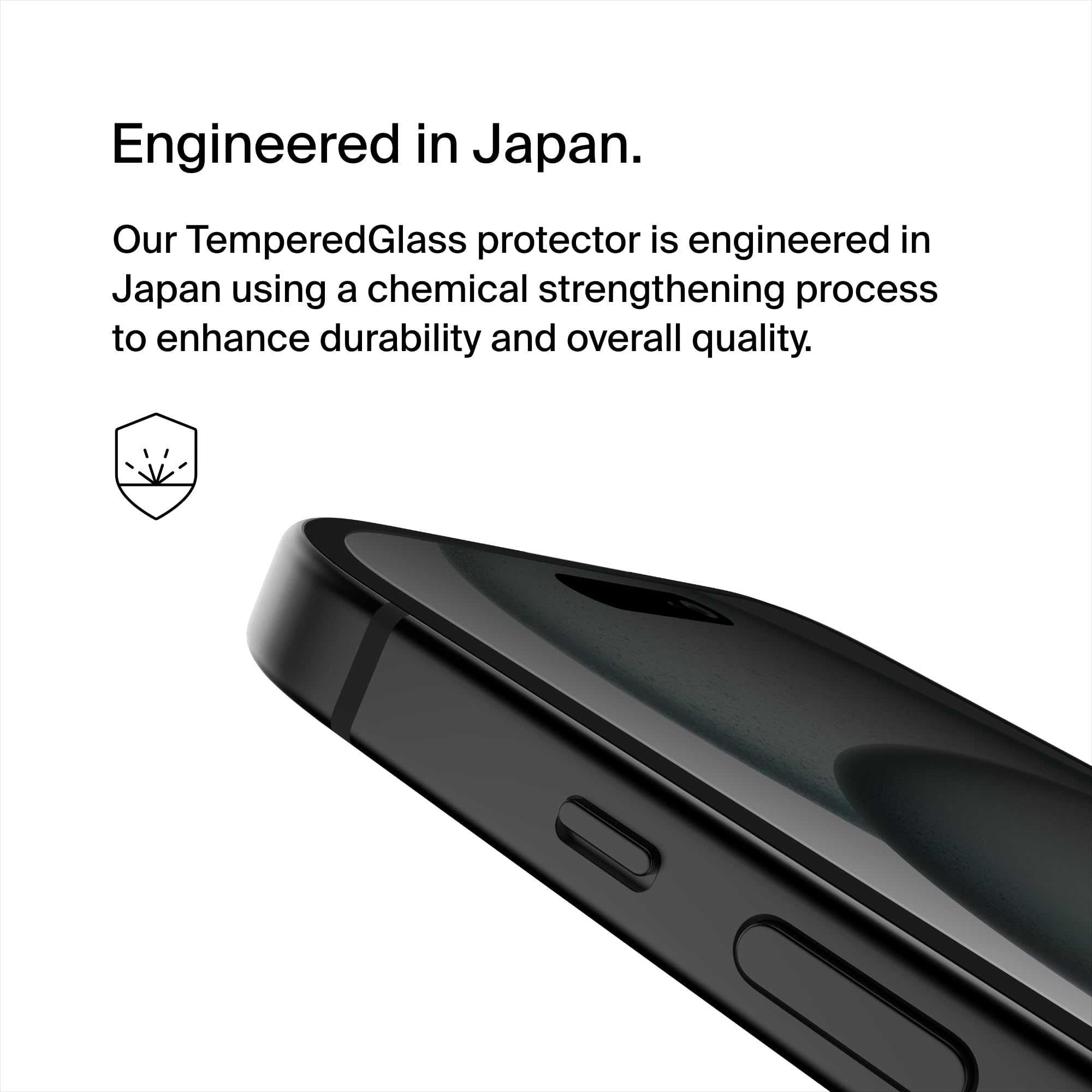 BELKIN ScreenForce Pro TemperedGlass Privacy AM Screen Protection for iPhone 15/14 Pro