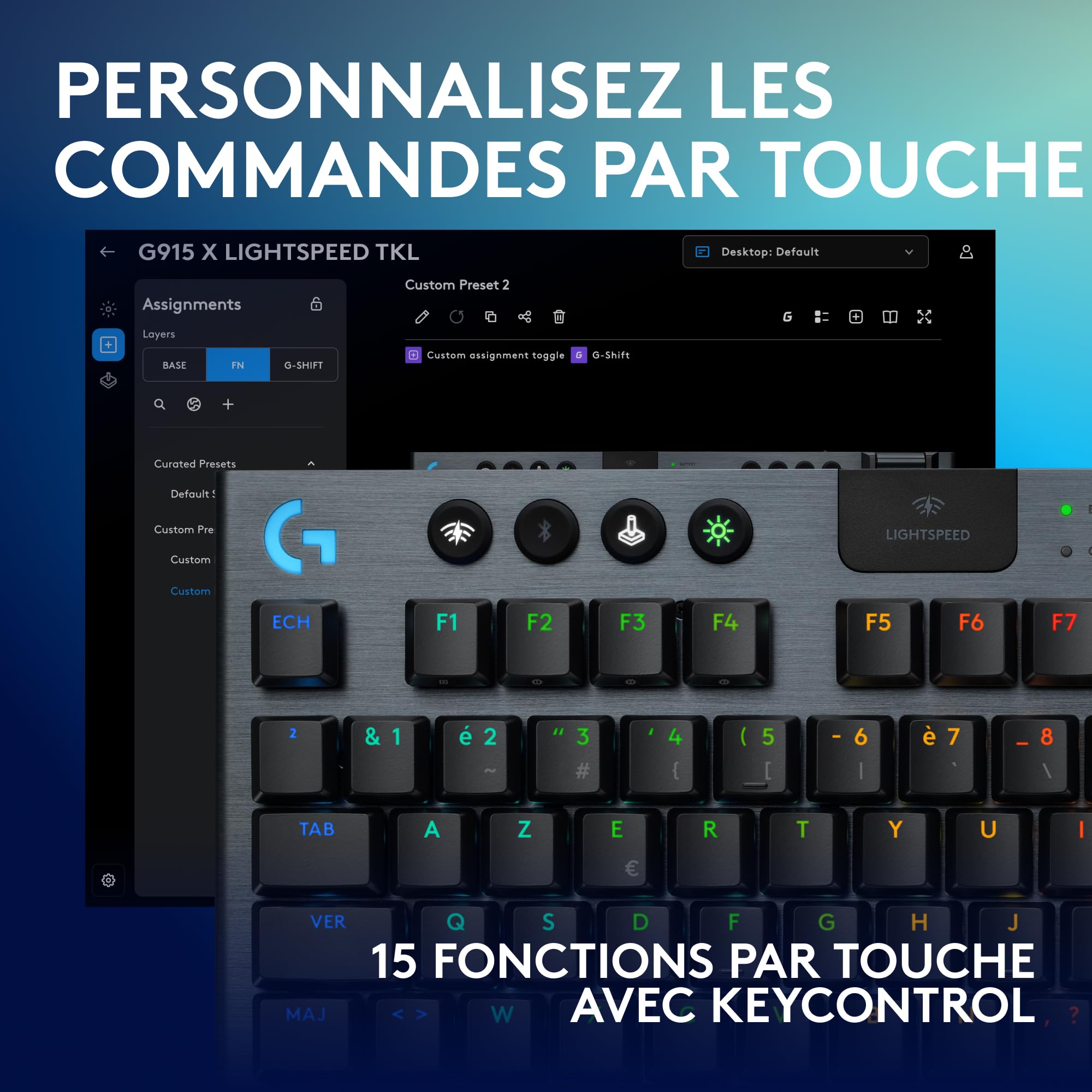 LOGITECH G915 X LIGHTSPEED TKL Wireless Gaming Keyboard Black (FR)