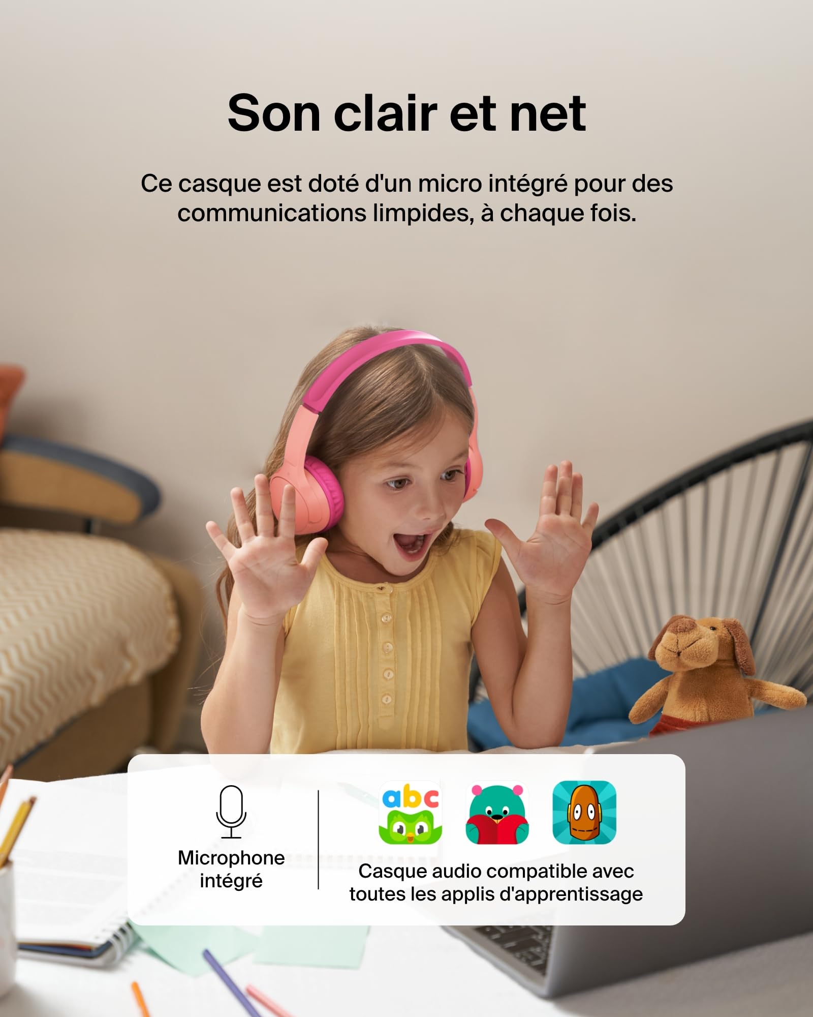 BELKIN Soundform Mini Kids Headphones Pink