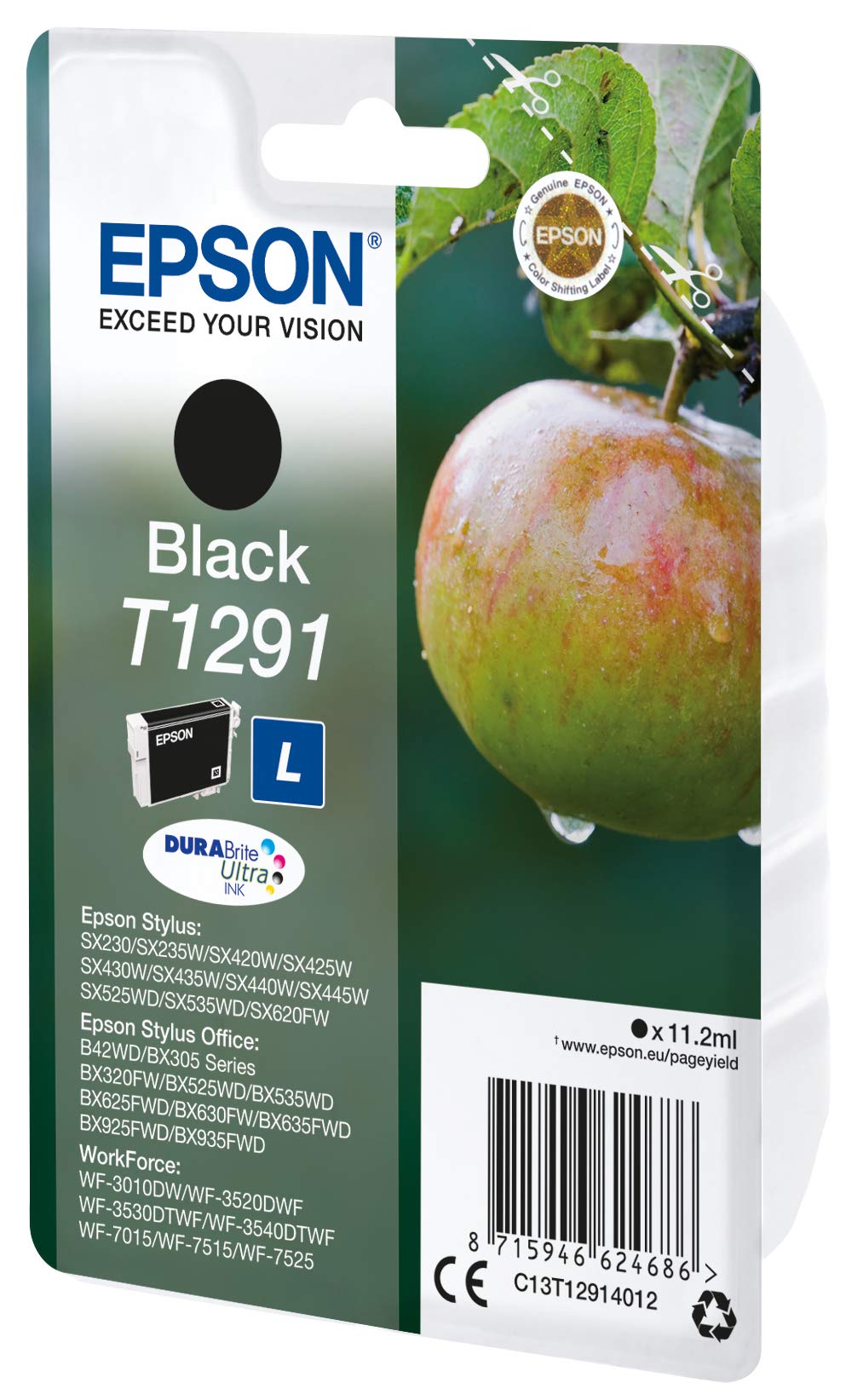 EPSON 6LB T1291 ink cartridge black high capacity 11.2ml 1-pack RF-AM blister w/s