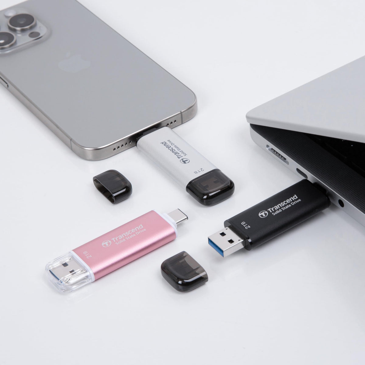 TRANSCEND 2To External SSD ESD310C USB 10Gbps Type C/A