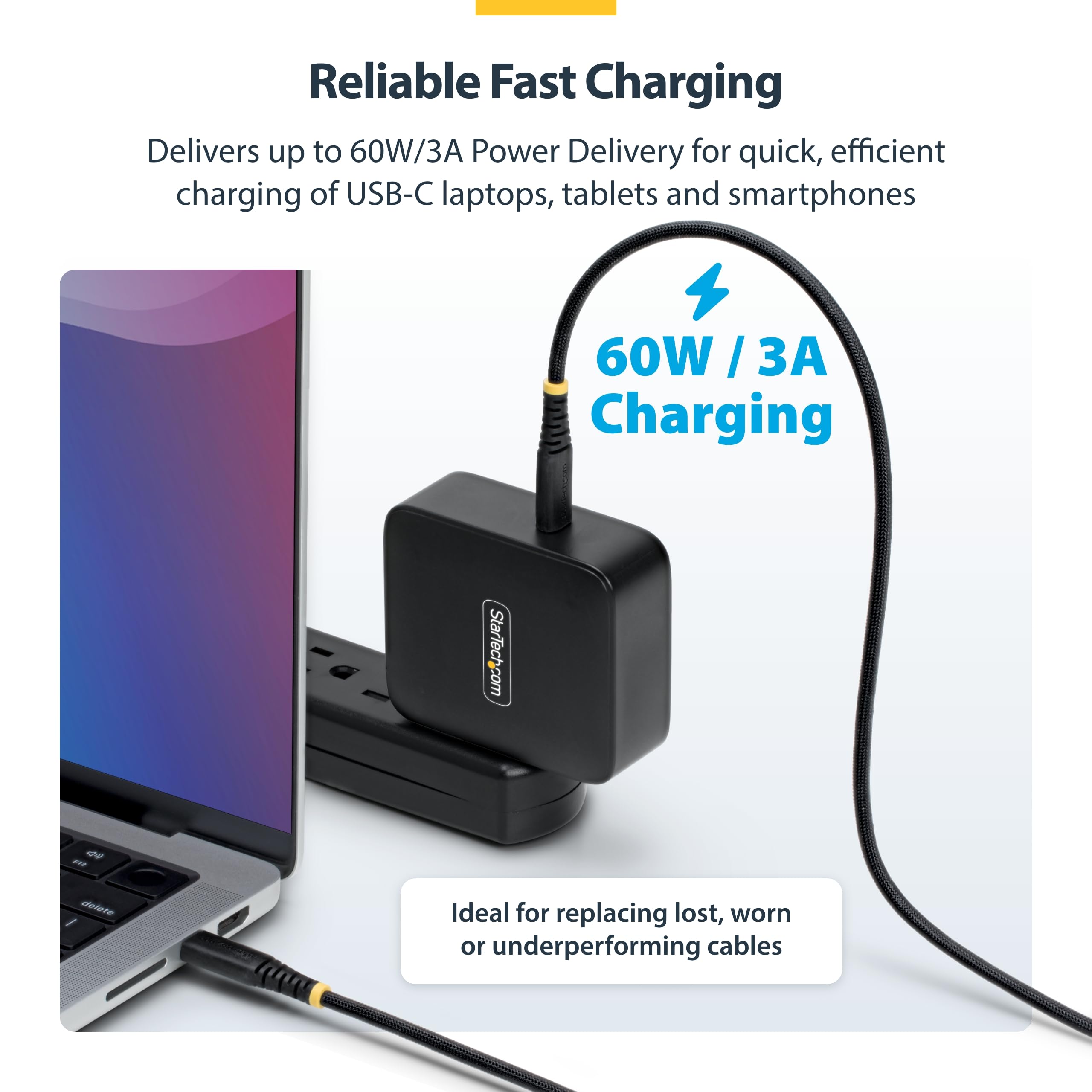 2m 6.6ft Braided USB-C Charging Cable