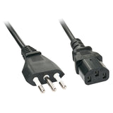 LINDY 2m IEC mains Cable italy Italian mains plug -IEC320 C13