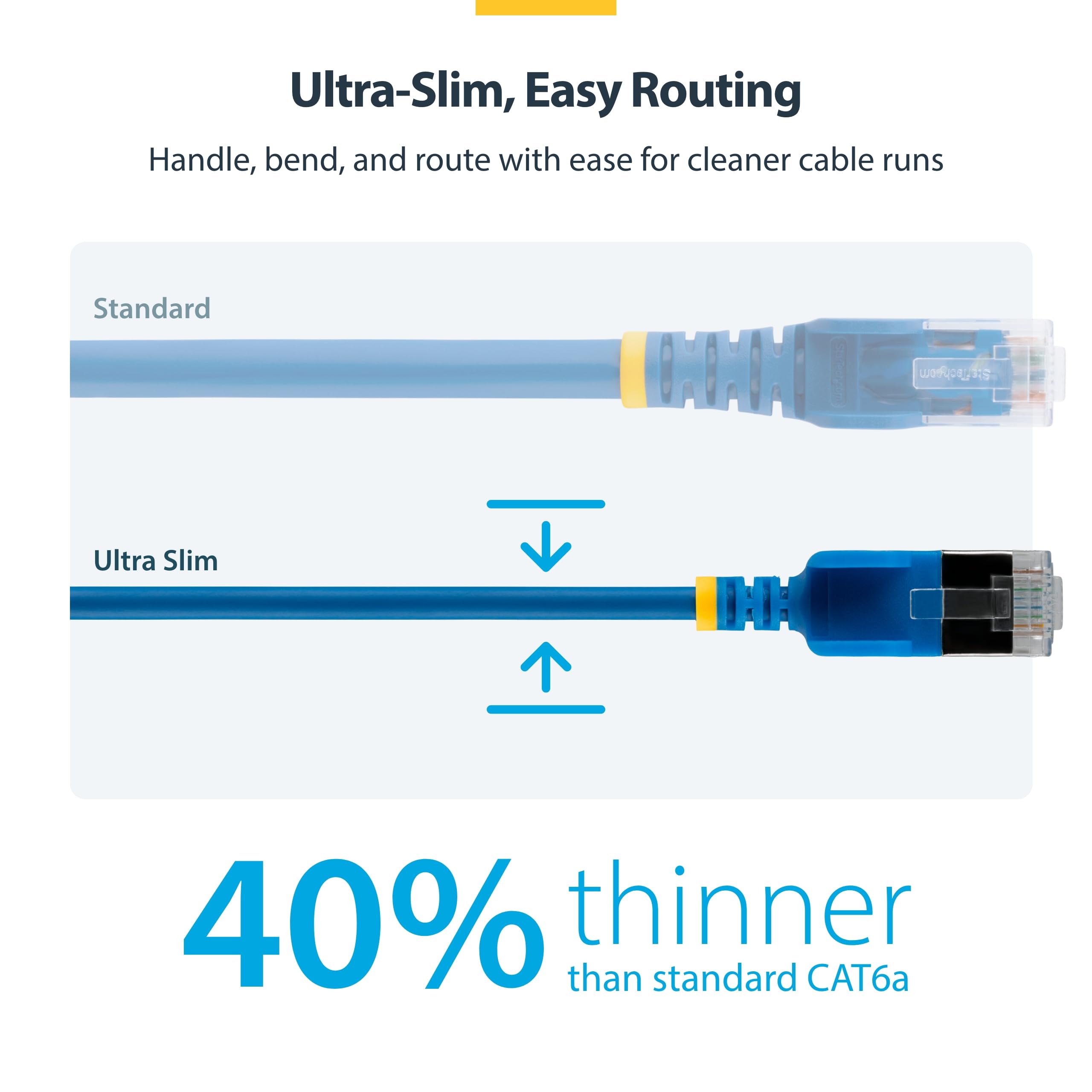4m Black Ultra Slim CAT6a Cable