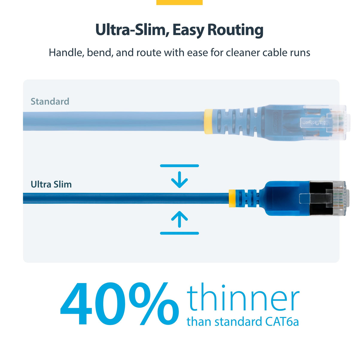 50cm Black Ultra Slim CAT6a Cable