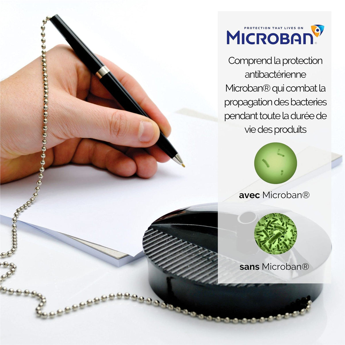FELLOWES Stylo sur socle Microban antibacterien Noir