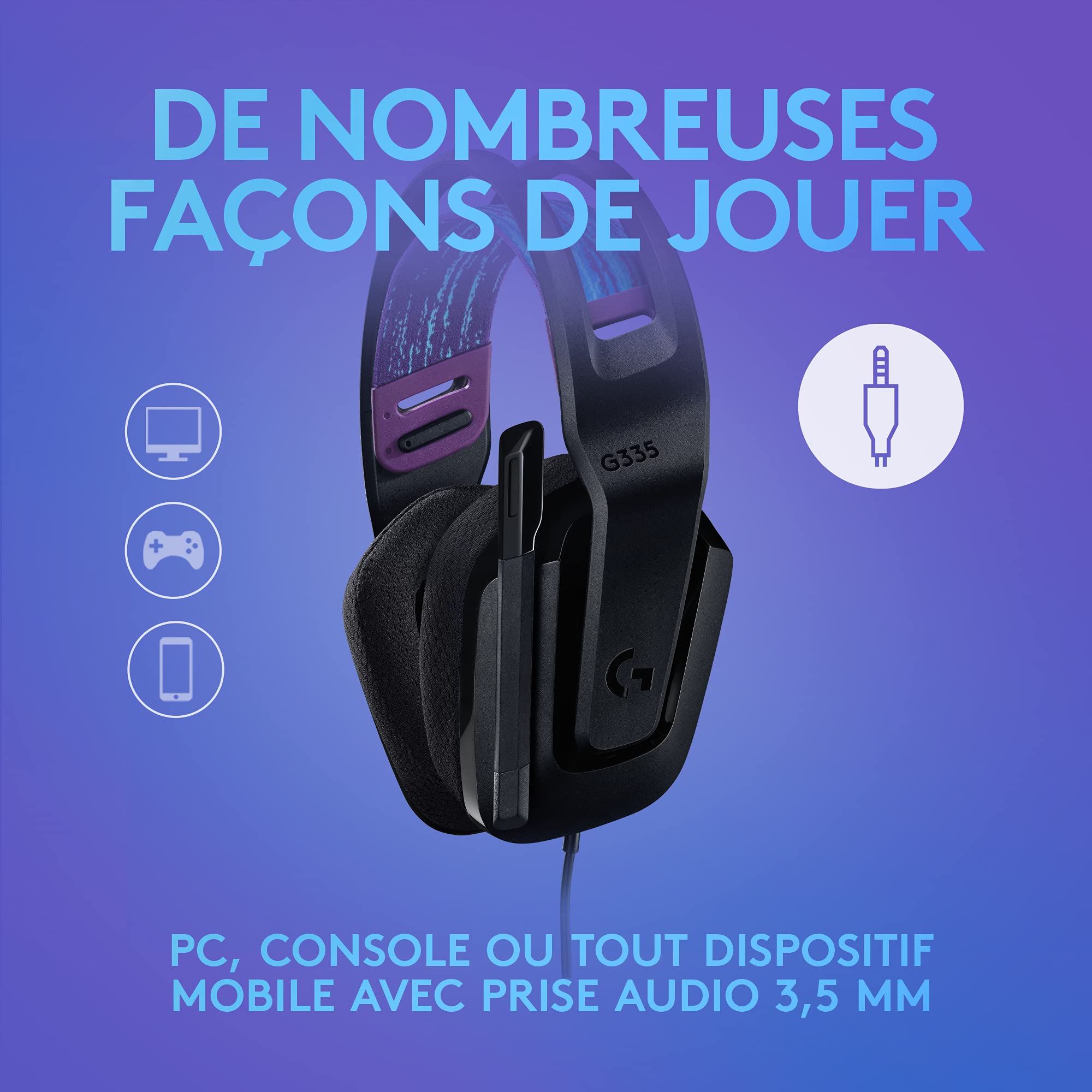 LOGITECH G335 Wired Gaming Headset - BLACK - EMEA