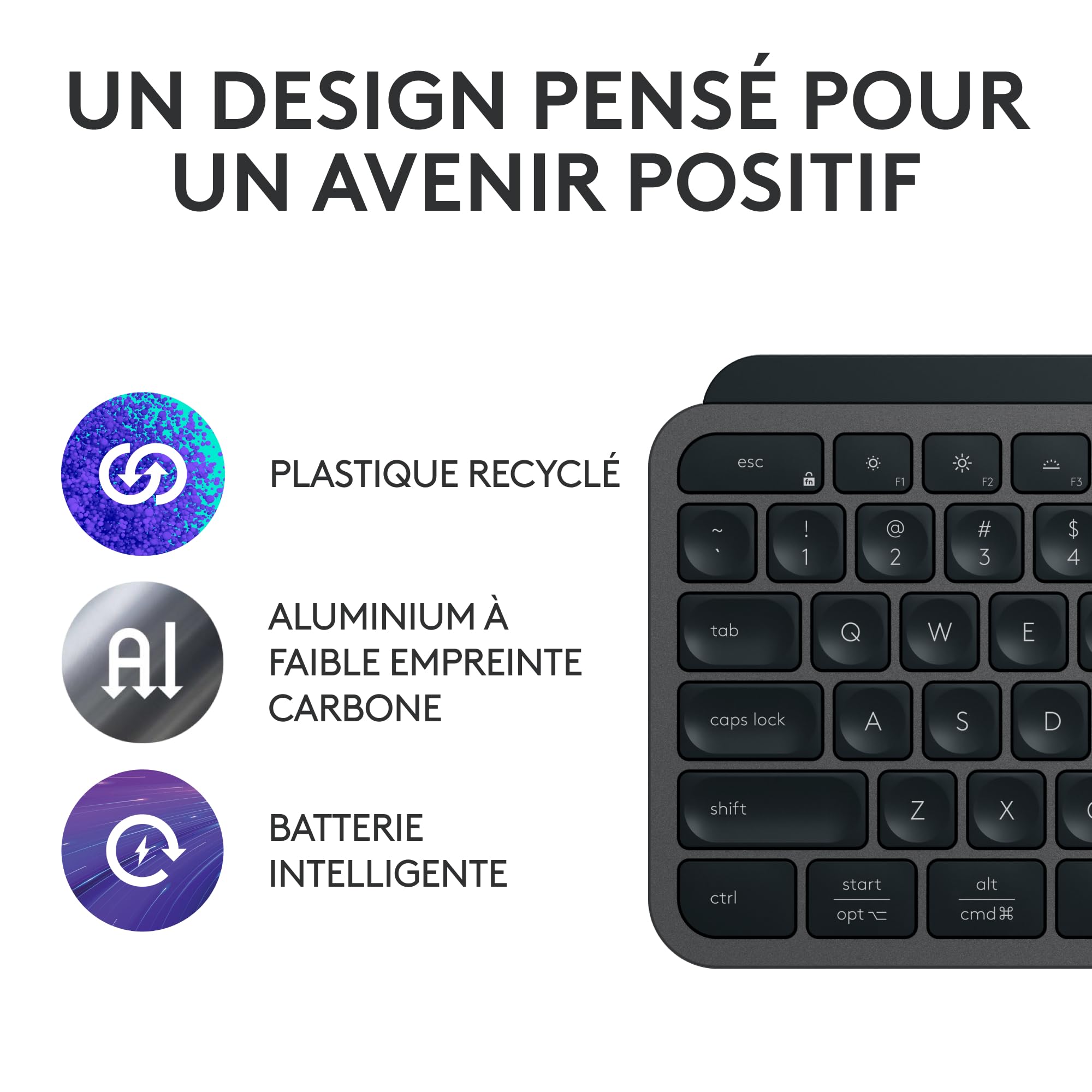 LOGITECH MX Keys S - GRAPHITE - (FRA) - BT - N/A - CENTRAL-419