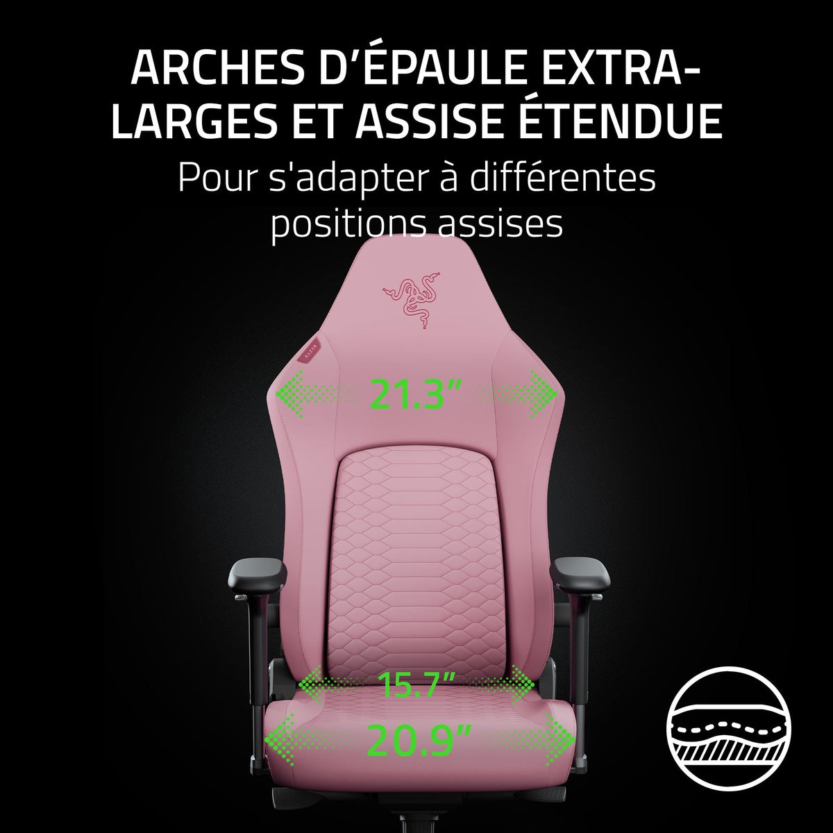 RAZER Iskur V2 NewGen Quartz - Fauteuil Gaming