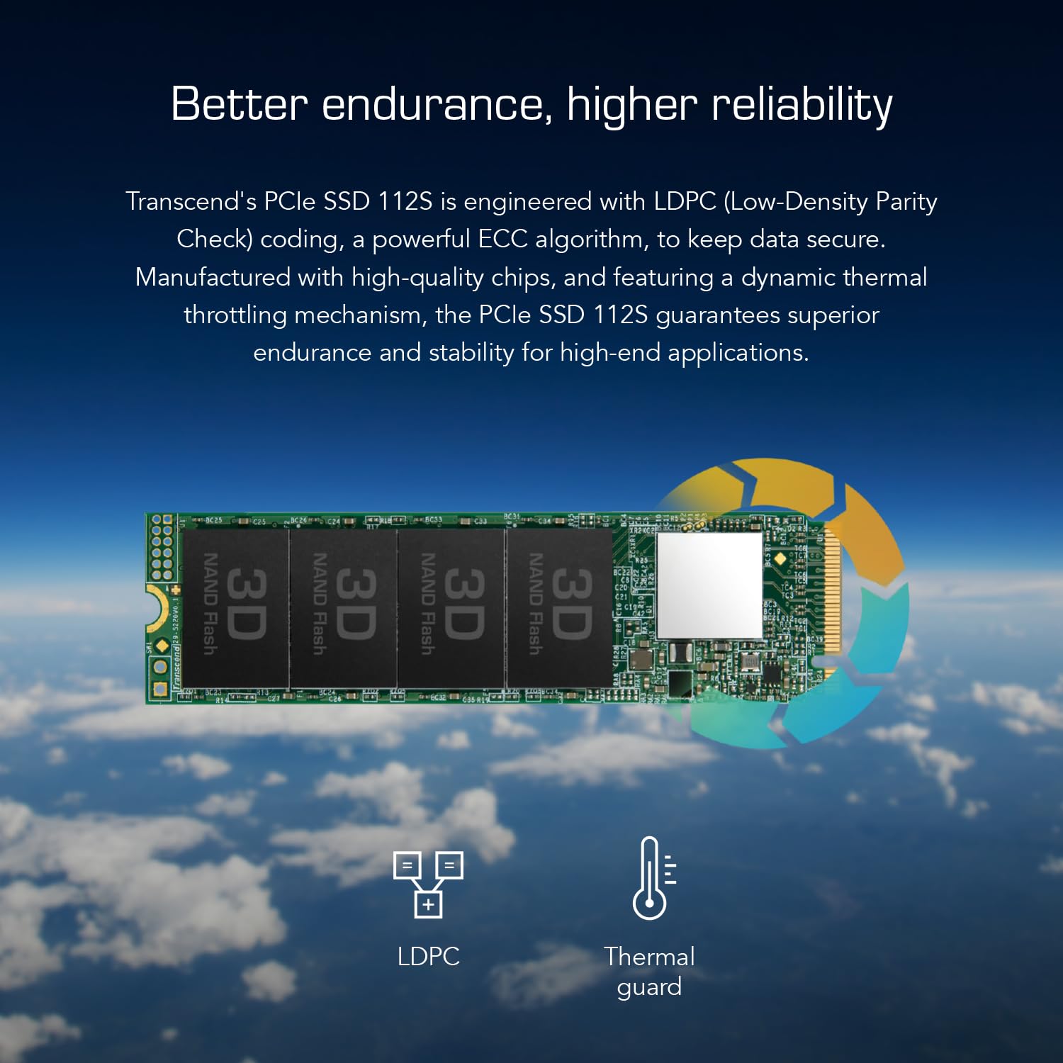 TRANSCEND 112S 512Go PCIe Gen3x4 M.2 2280 M-Key 3D TLC DRAM-less