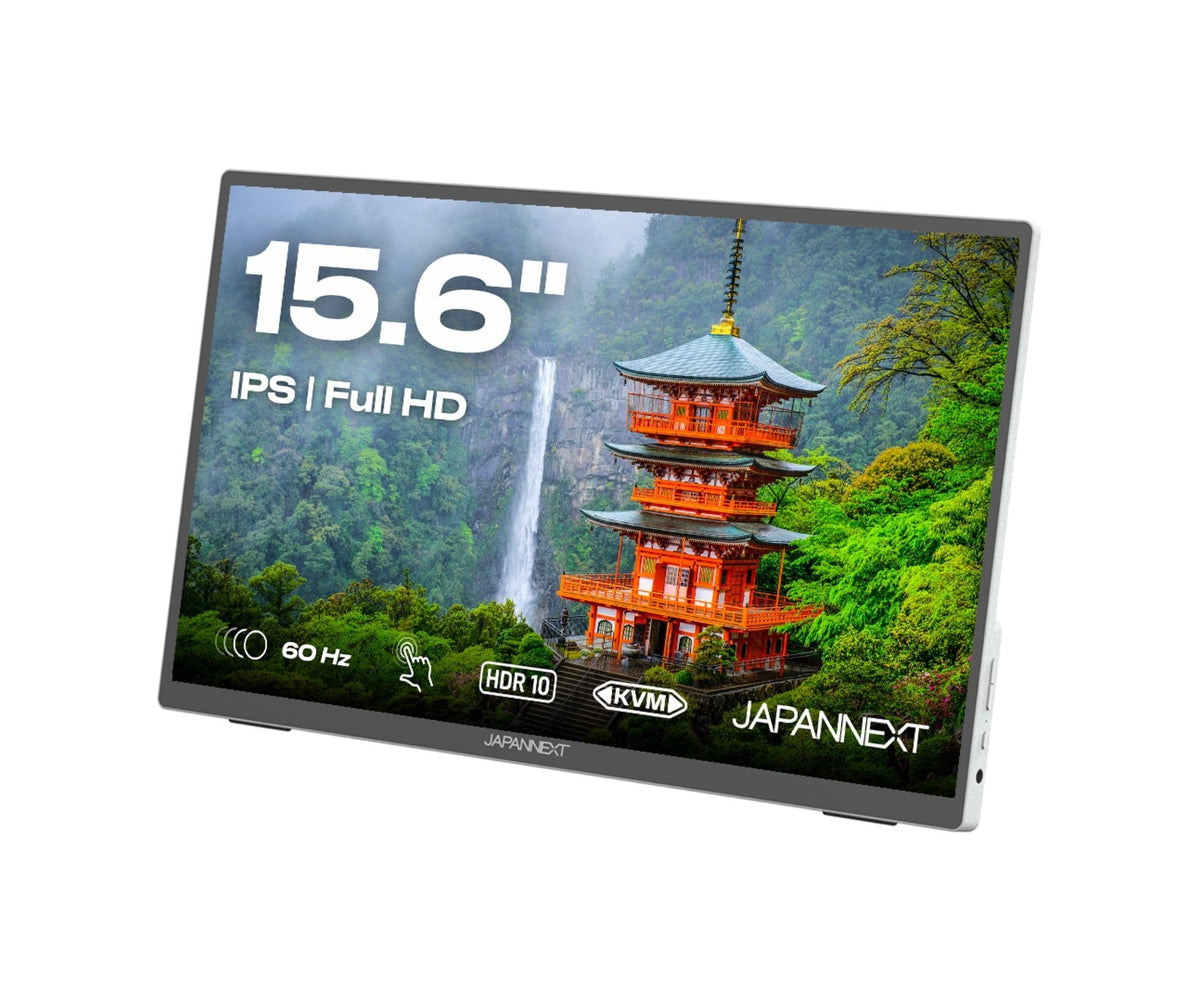 JAPANNEXT - Écran LCD Tactile Portable - 15.6p - 1920x1080 FHD - 60 Hz - ADS-IPS - 16 ms - Inclinable - Garantie 3 ans
