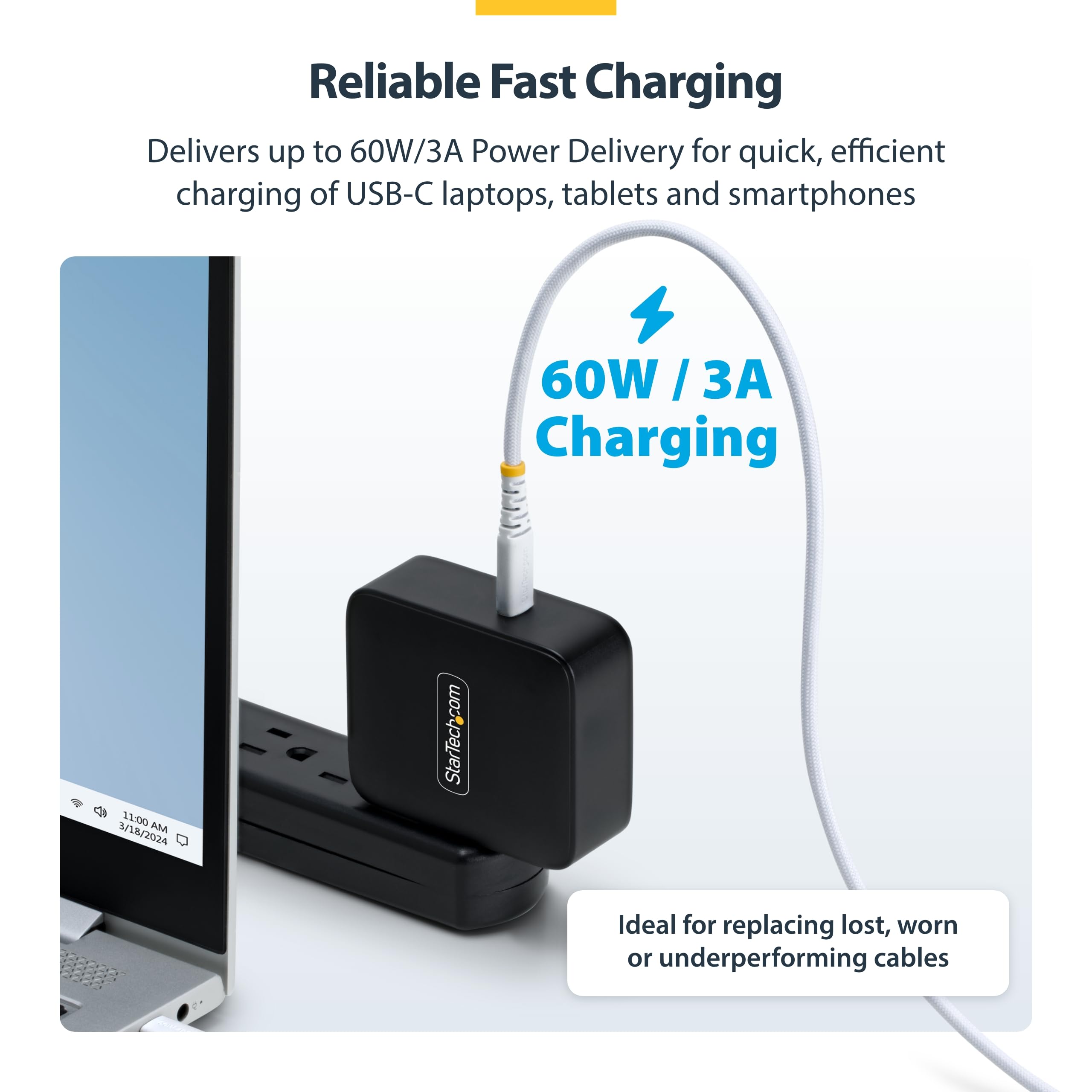 30cm 1ft Braided USB-C Charging Cable