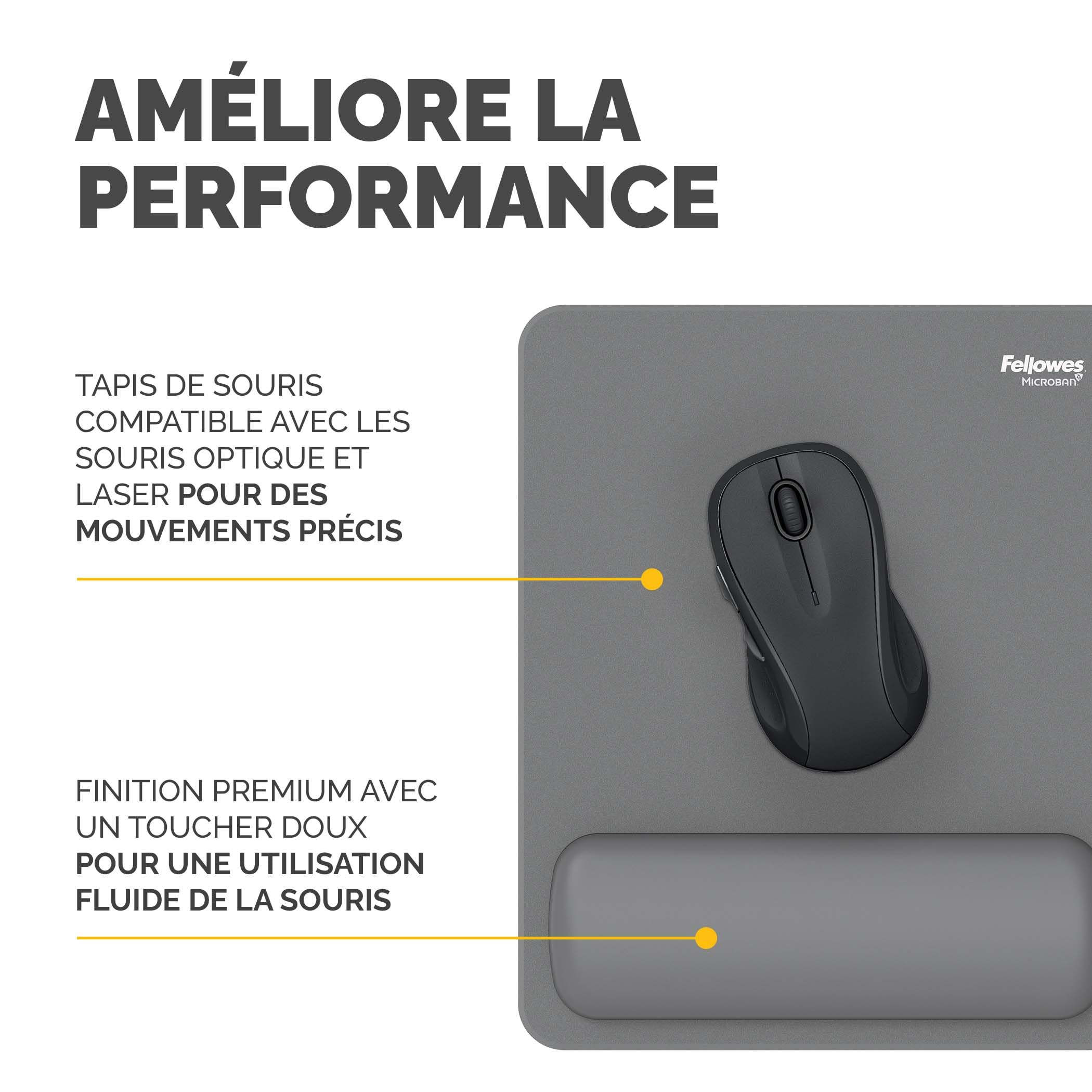 FELLOWES Tapis de souris repose-poignets Breyta GRIS