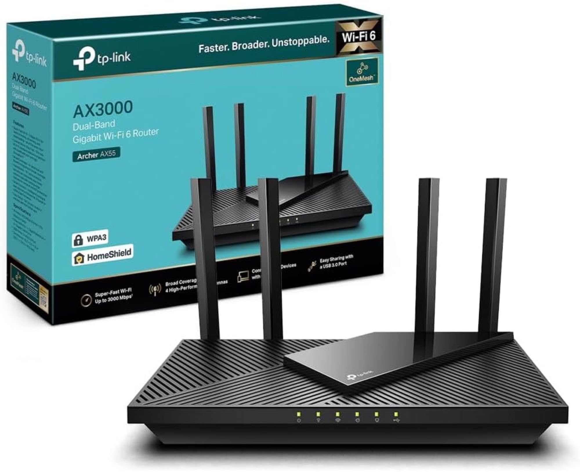 TP-LINK ARCHER AX55 Routeur WiFi 6 AX3000 Switch Gigabit