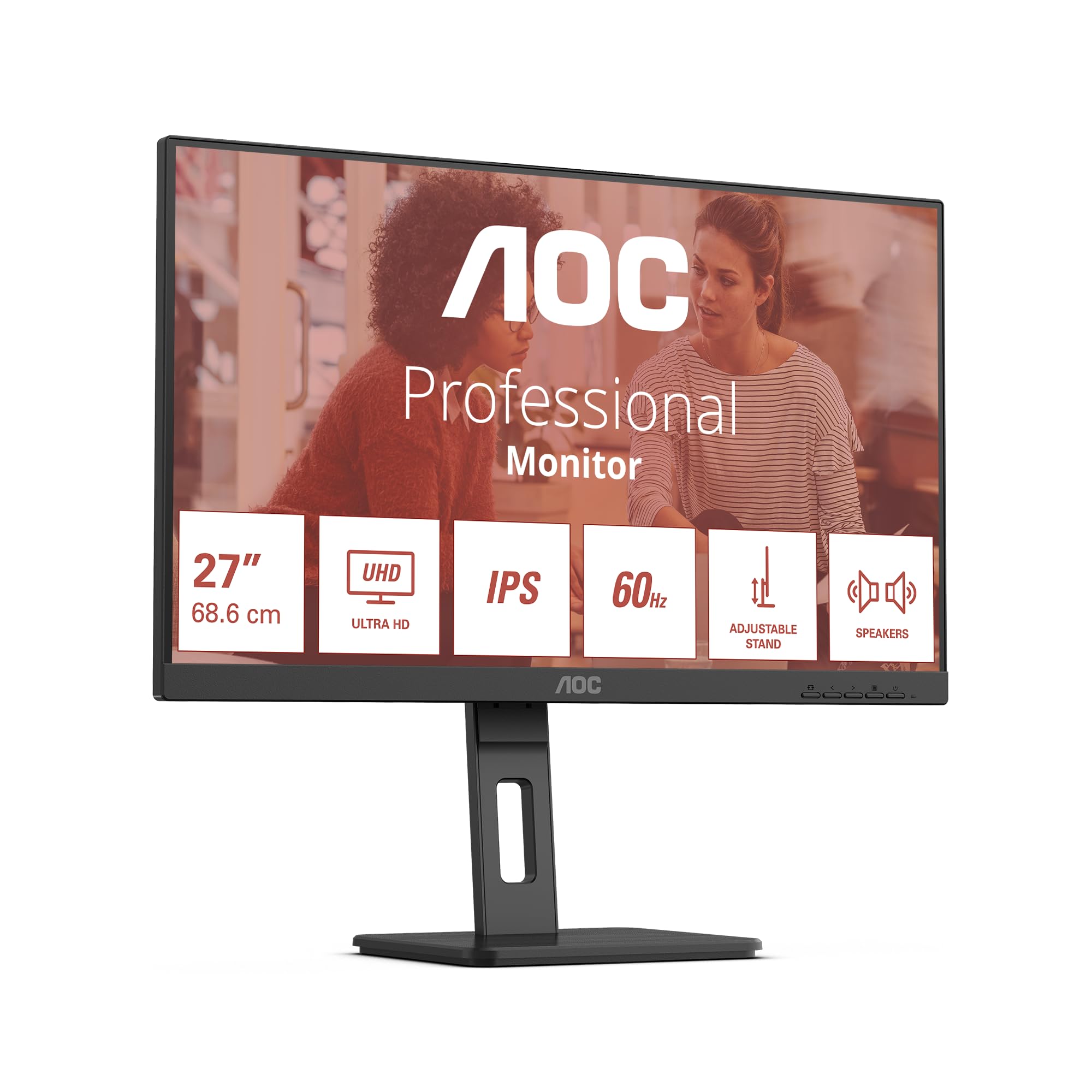 AOC 27E4CV - Écran LED - 27" - 1920 x 1080 Full HD -  @ 120 Hz - IPS - 300 cd/m² - 1500:1 - 4 ms - HDMI, DP, USB-C, RJ45, GAR 5 ans