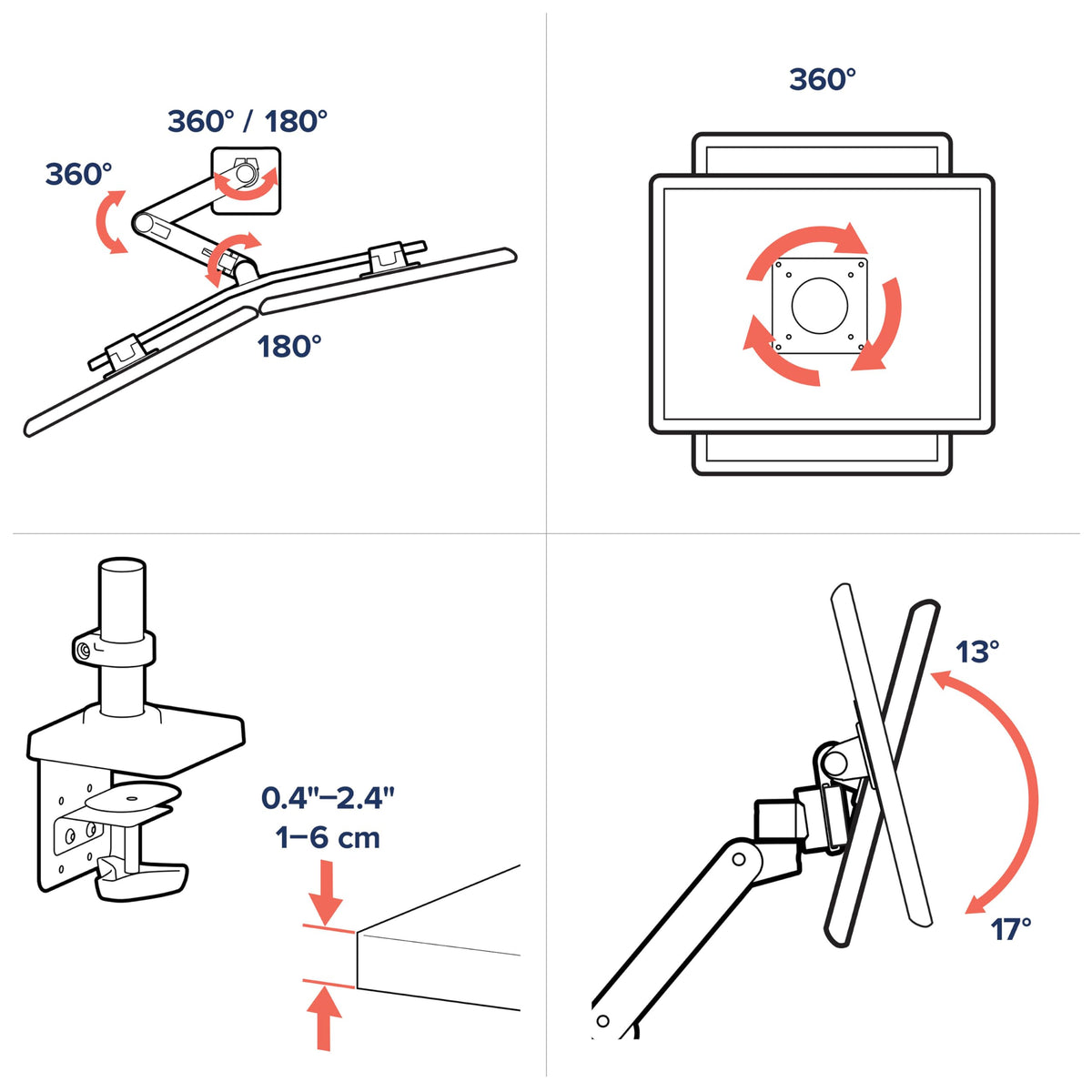 LX PRO ARM DUAL DIRECT DESK MOUNT