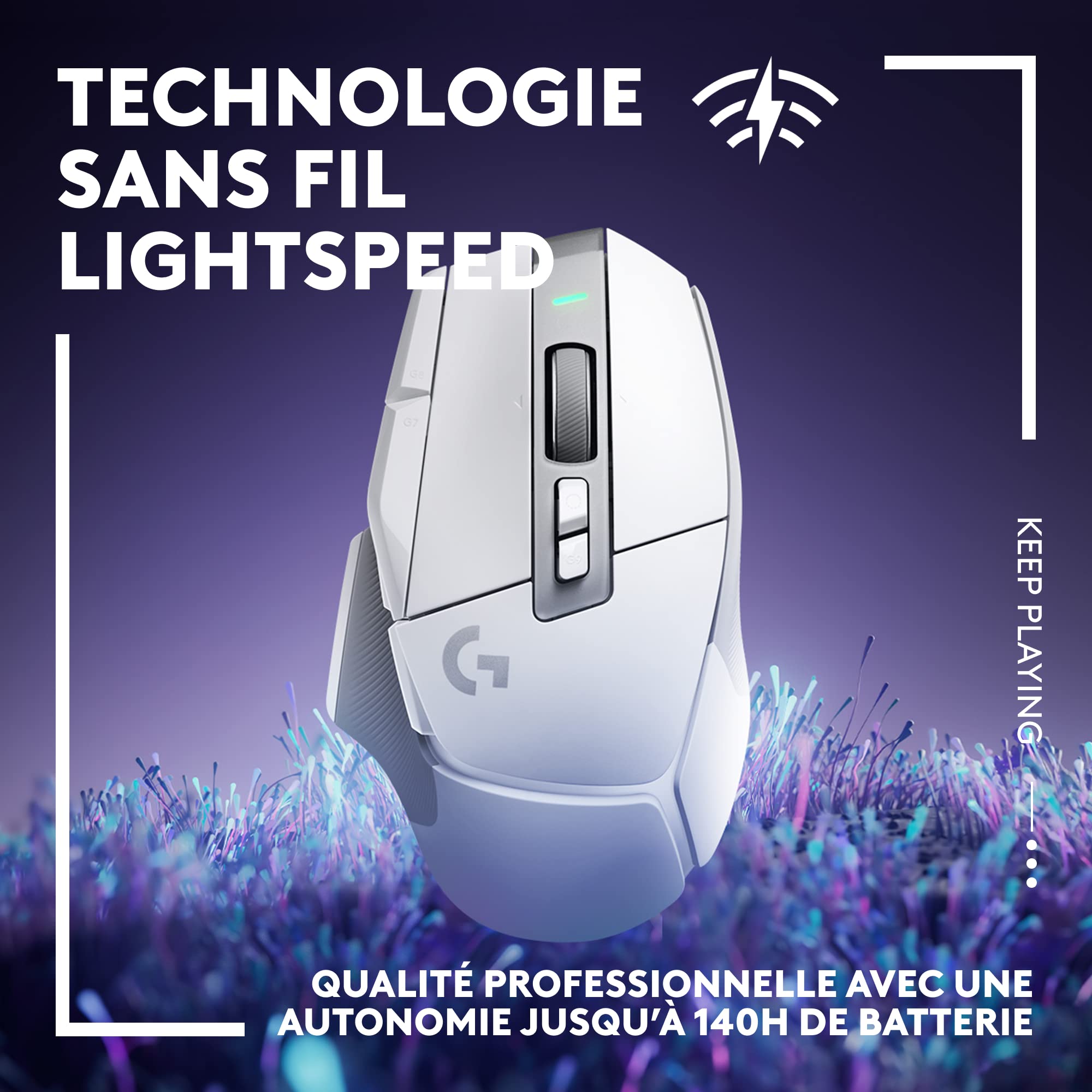 LOGITECH G G502 X LIGHTSPEED Mouse optical 8 buttons wireless 2.4 GHz USB LOGITECH LIGHTSPEED receiver white