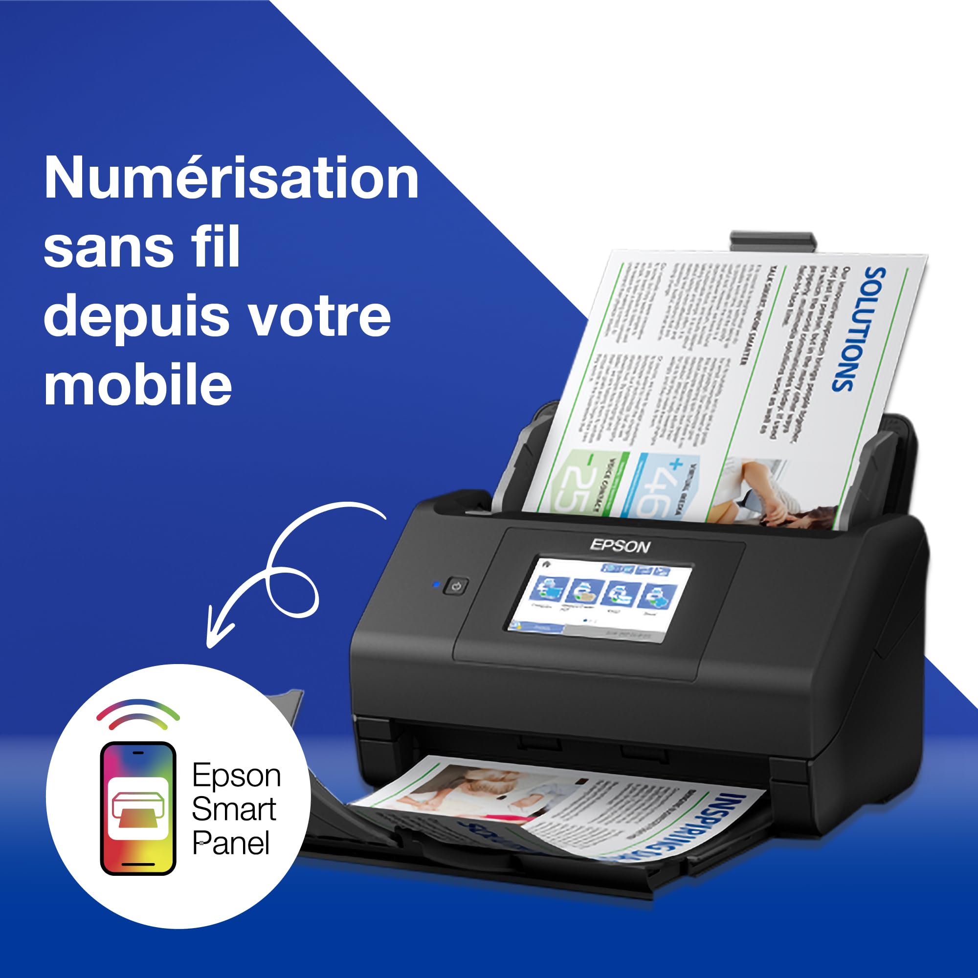 EPSON WorkForce ES-580W Document scanner Contact Image Sensor CIS Duplex 600x600dpi 35ppm ADF 100sheets 4000scans/d USB Wi-Fi