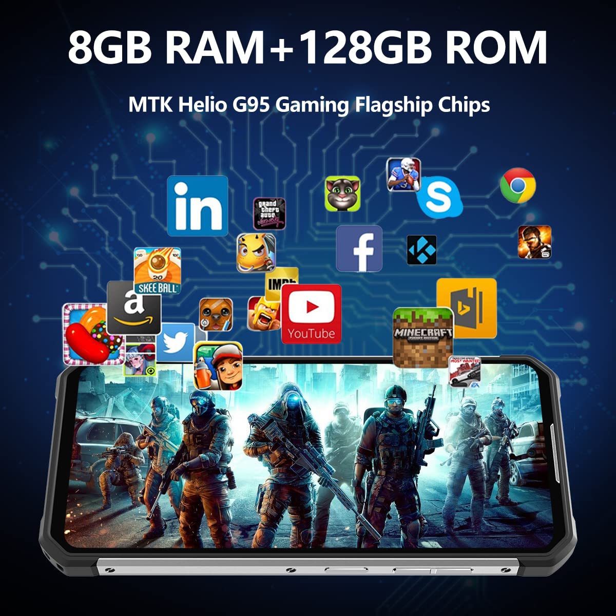 Oukitel WP17 (Double Sim - 6.78" - 128 Go, 8 Go RAM) - Noir