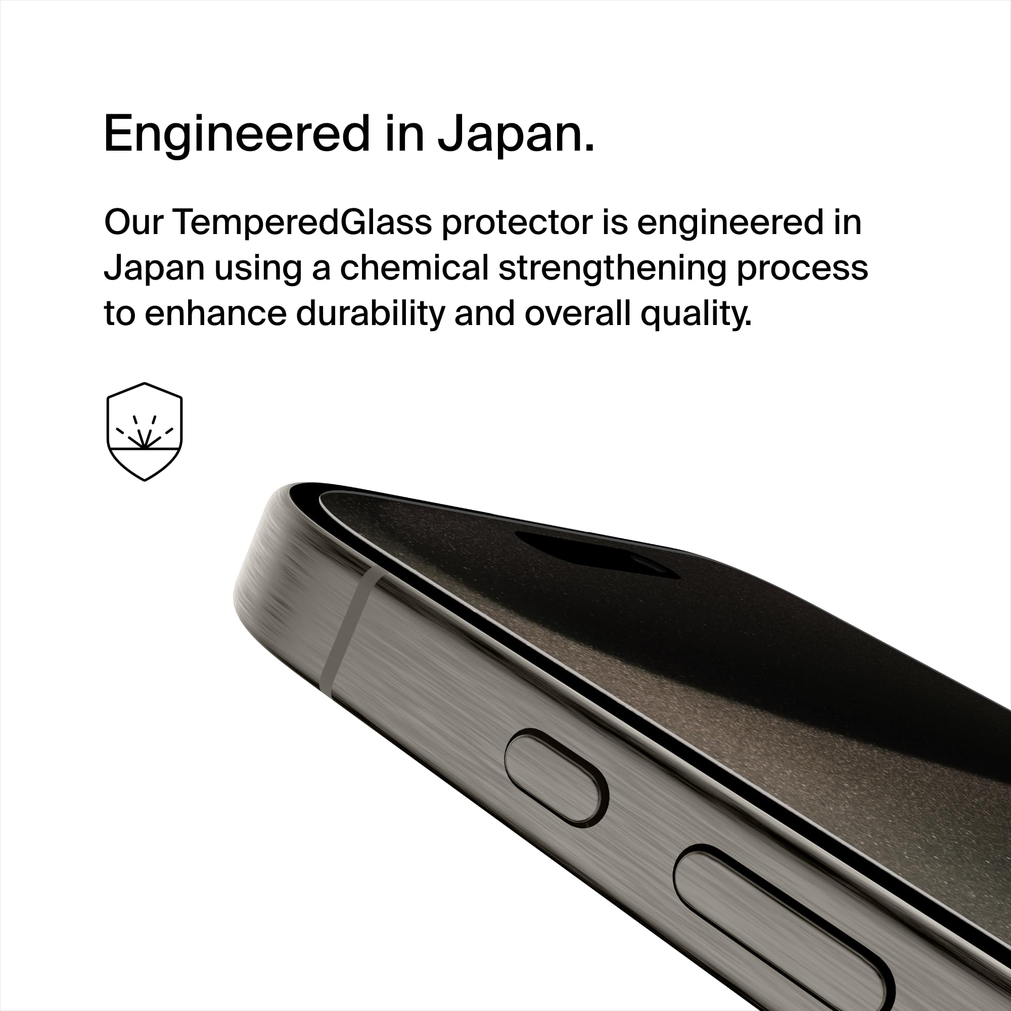 BELKIN ScreenForce Pro TemperedGlass Privacy AM Screen Protection for iPhone 15 Pro