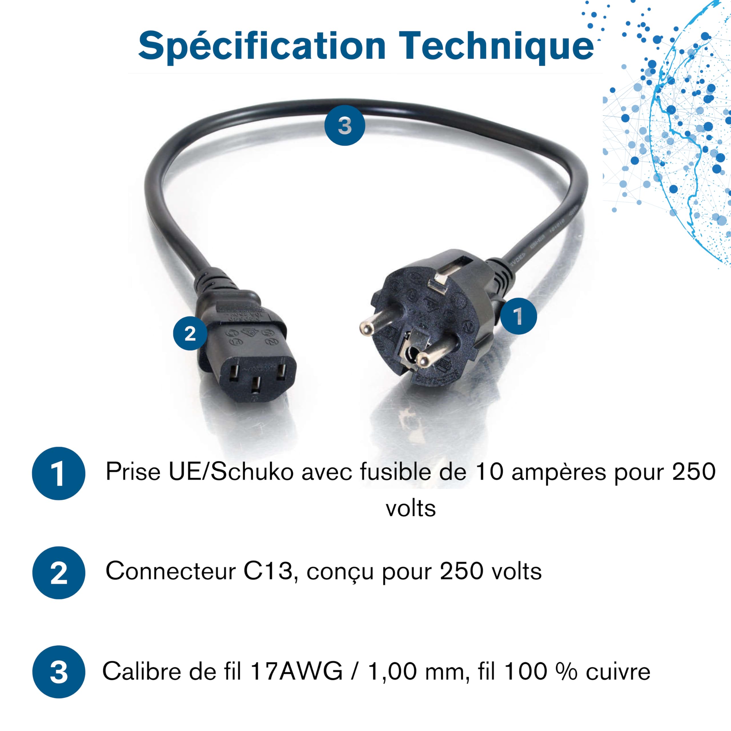 Cbl/2M Universal Power cord CEE 7/7
