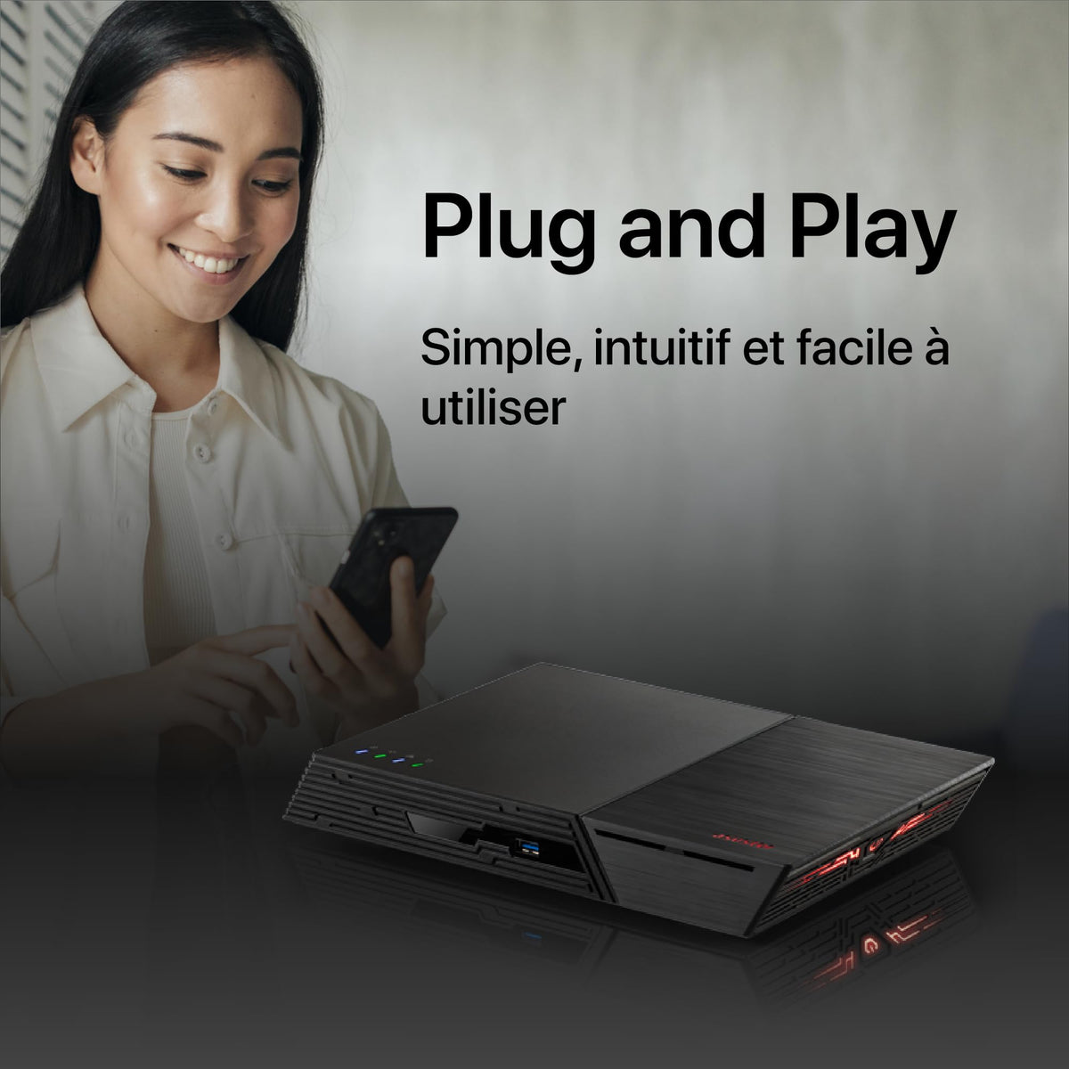ASUSTOR FLASHSTOR 12 PRO - NAS 12 baies M.2 - Intel Celeron N5105 Quad-Core 2.0 GHz - 4Go - 10 GbE - USB - Garantie 3 ans