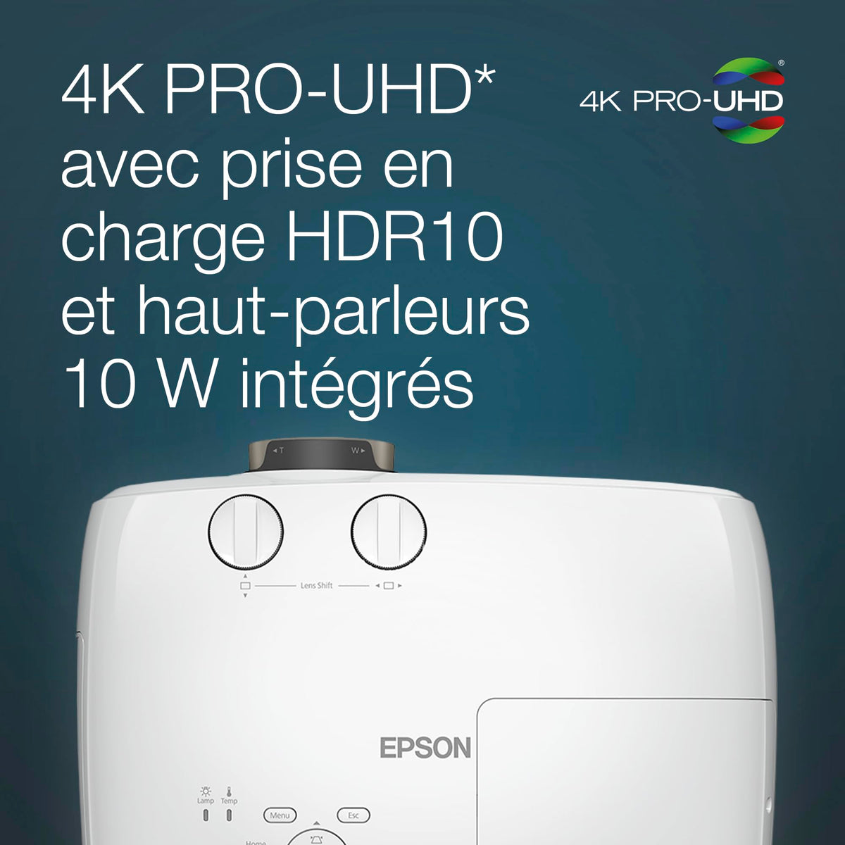 EPSON EH-TW7100 Projecteur 4K PRO-UHD Home Cinema - 16:9 - 3000 lumens -100 000:1- 2x HDMI- Bluetooth - Garantie 2 ans