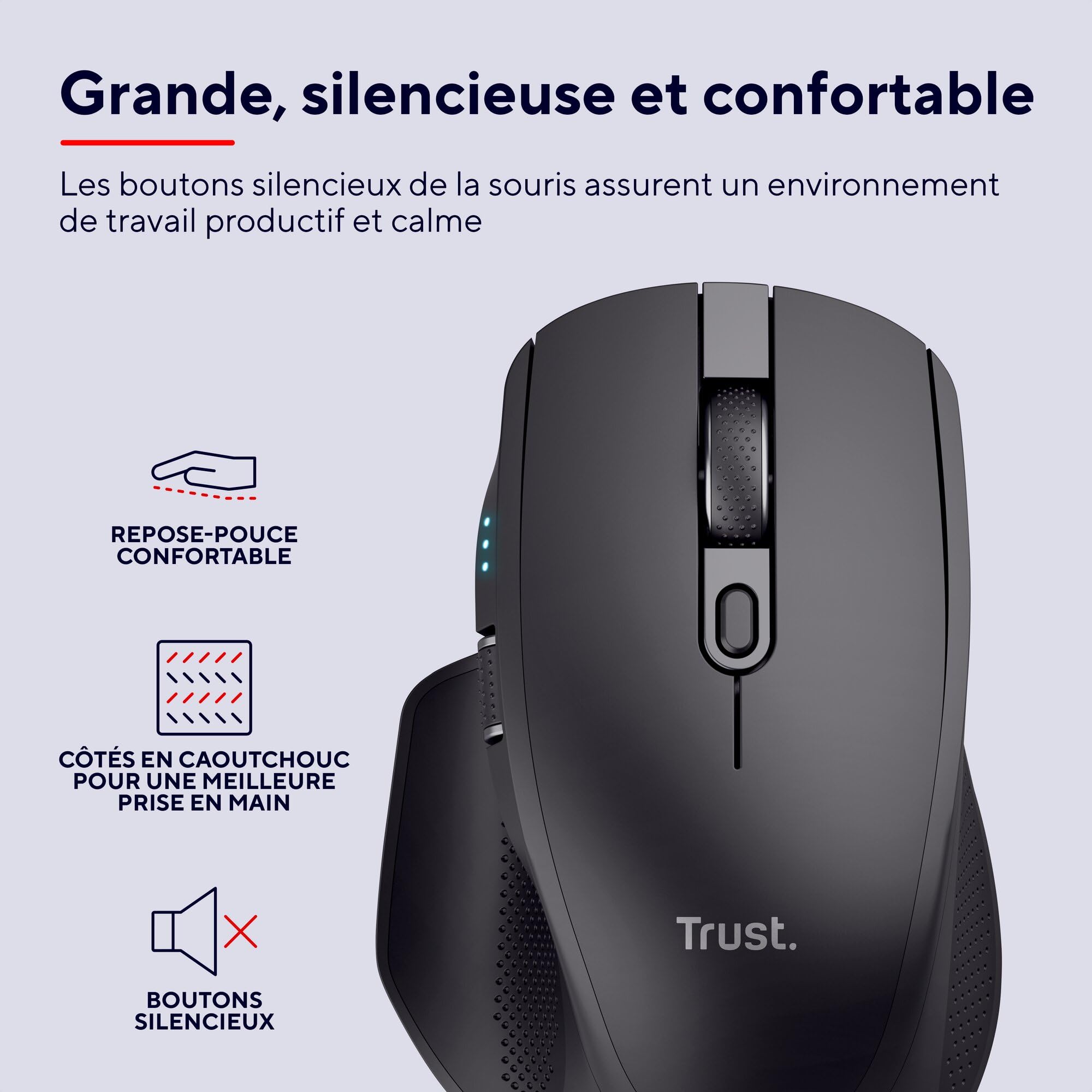 TRUST Souris sans fil OZAA II multi-connexion - Noire
