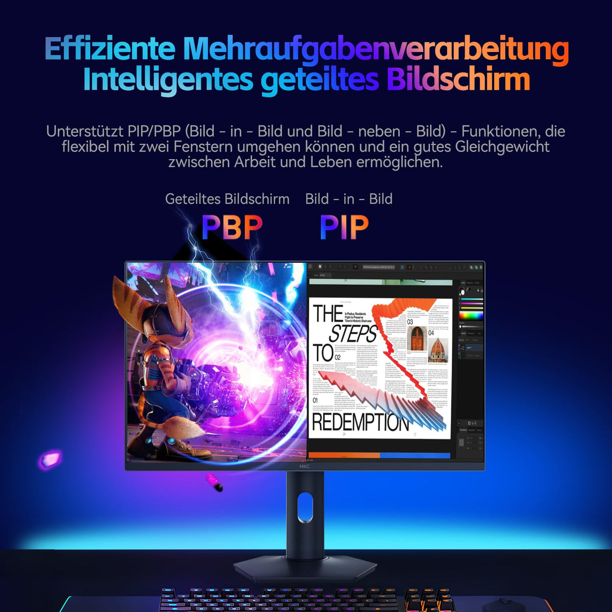 Ecran 27 HKC GS27QTS gaming 2560x1440 OLED 16:9 280Hz 1500000:1 0.03ms 250cd/m