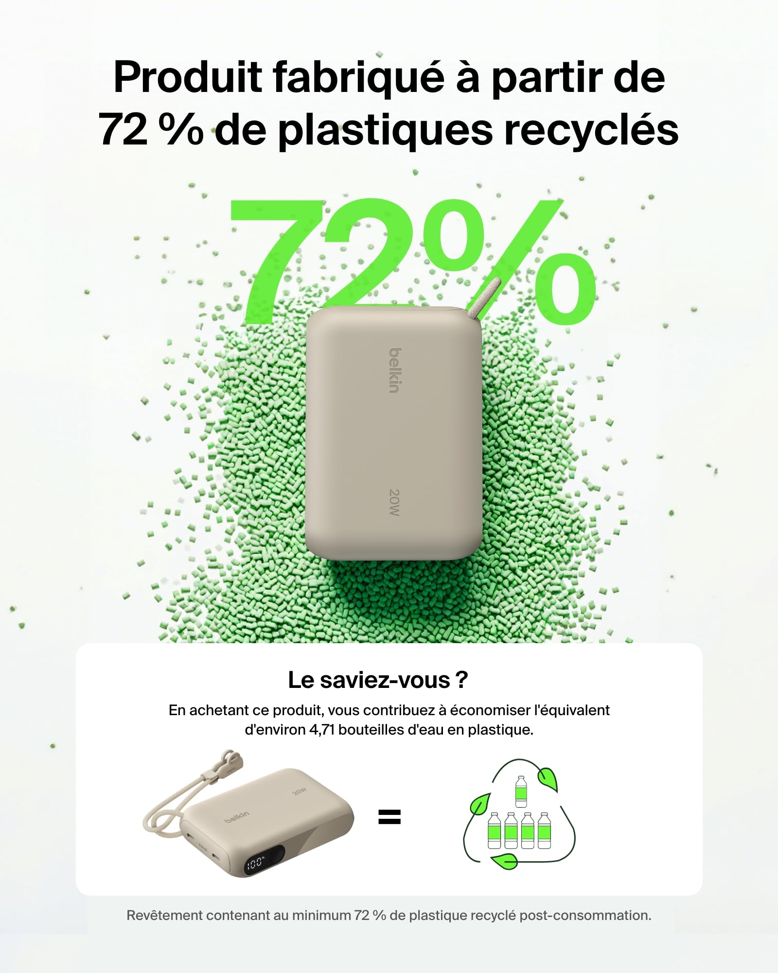 BELKIN 10k PD20W Power Bank with Display Sand