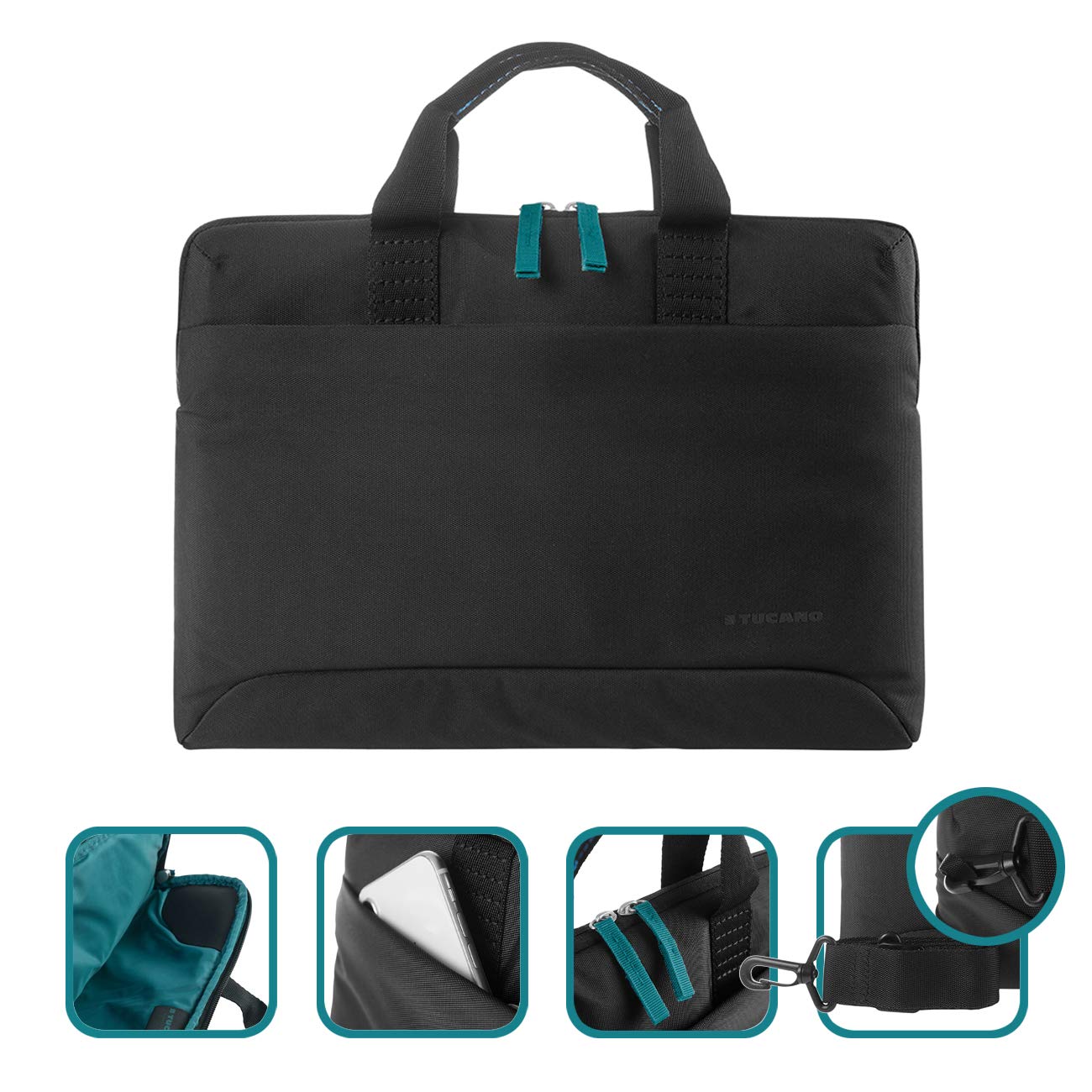 Tucano, smilz, sac fin 13- 14" noir-bleu