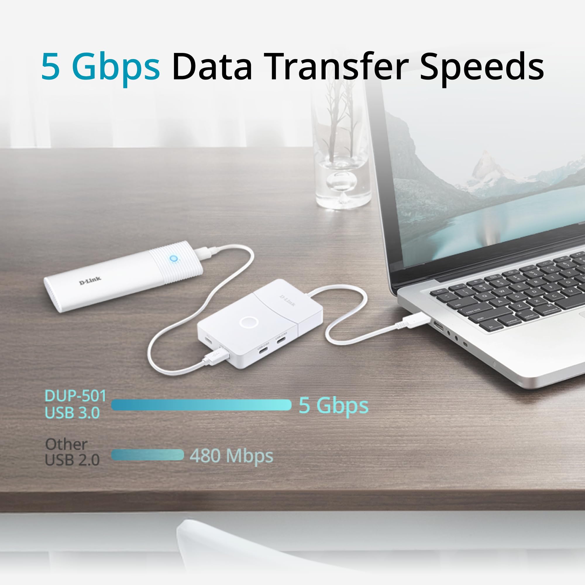 D-LINK Station daccueil USB-C 5-en-1 - Wireless HDMI