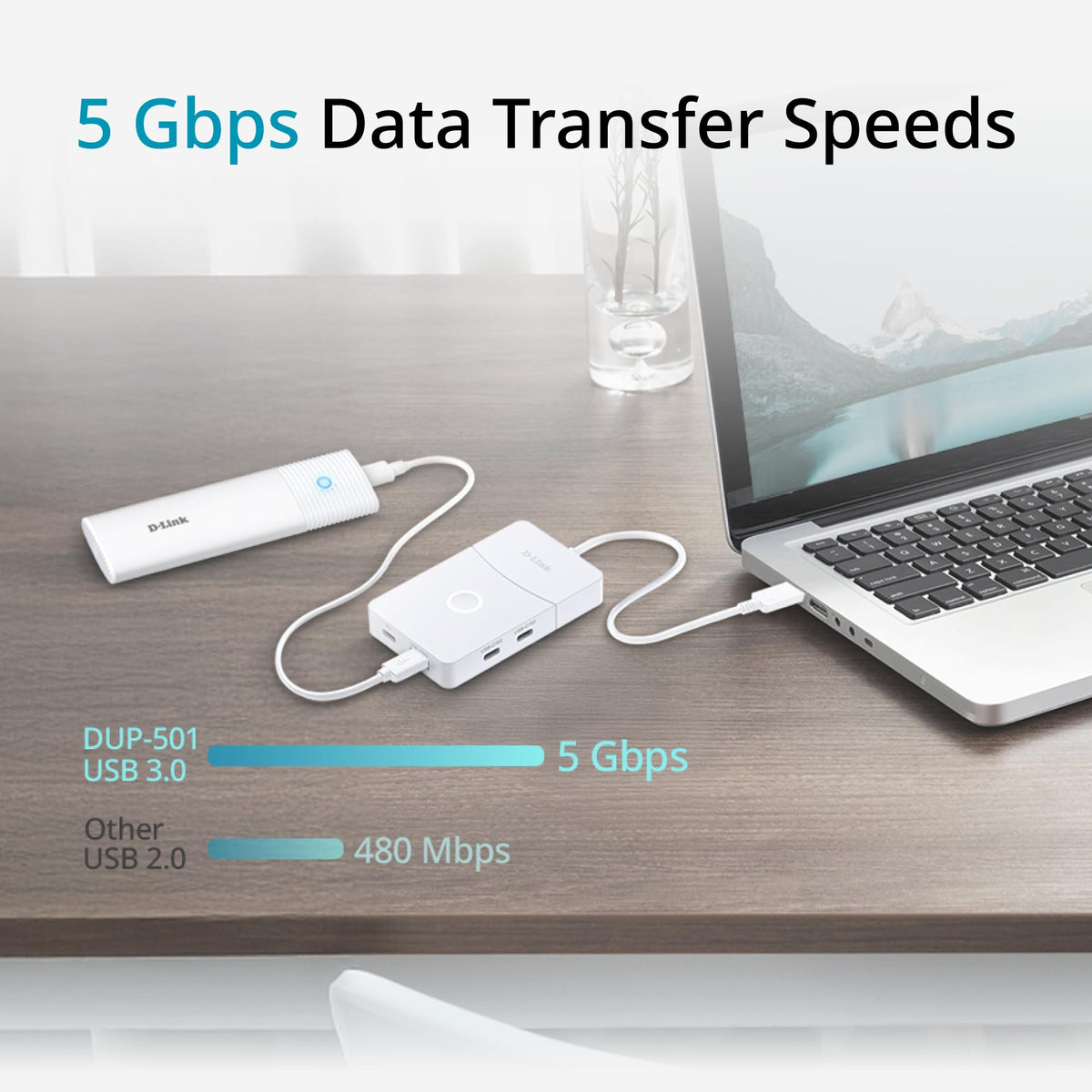 D-LINK Station daccueil USB-C 5-en-1 - Wireless HDMI
