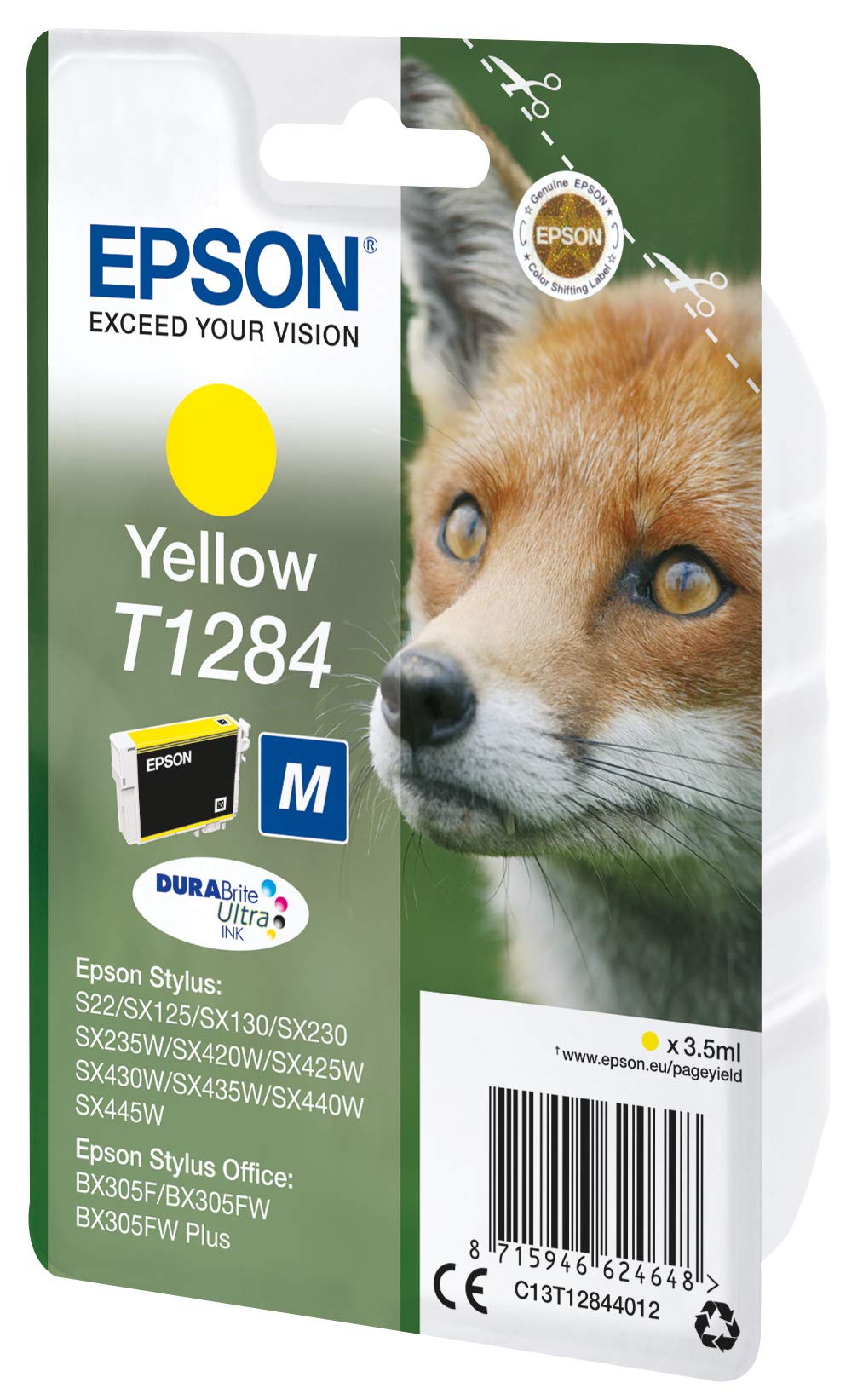 EPSON 1LB T1284 ink cartridge yellow standard capacity 3.5ml 1-pack RF-AM blister w/s