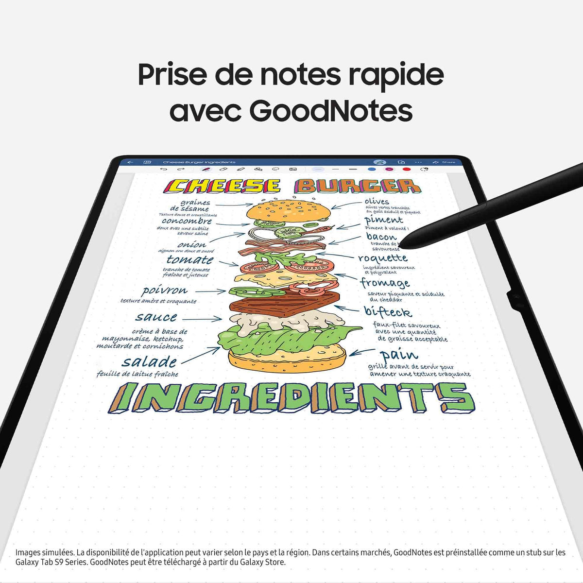 "Samsung Galaxy Tab S9 SM-X710N Snapdragon 128 Go 27,9 cm (11"") 8 Go Wi-Fi 6 (802.11ax) Android 13 Graphite"
