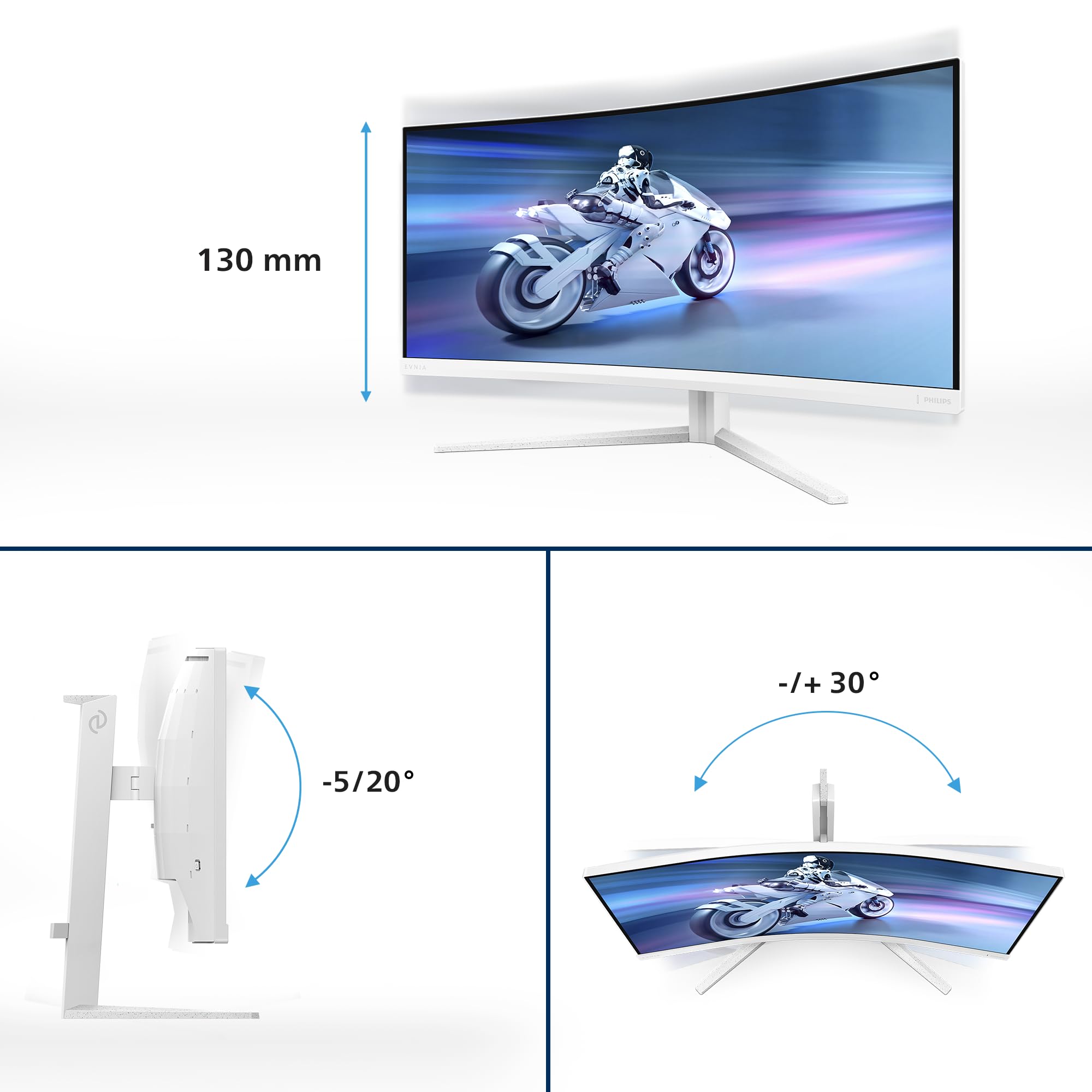 PHILIPS Evnia 5000 34M2C5501A - Ecran Gaming -  incurvé - 34" - 3440 x 1400 WQHD @ 180 Hz - 0.5 ms - VA - 300cd/m² - HDR400 - 2xHDMI