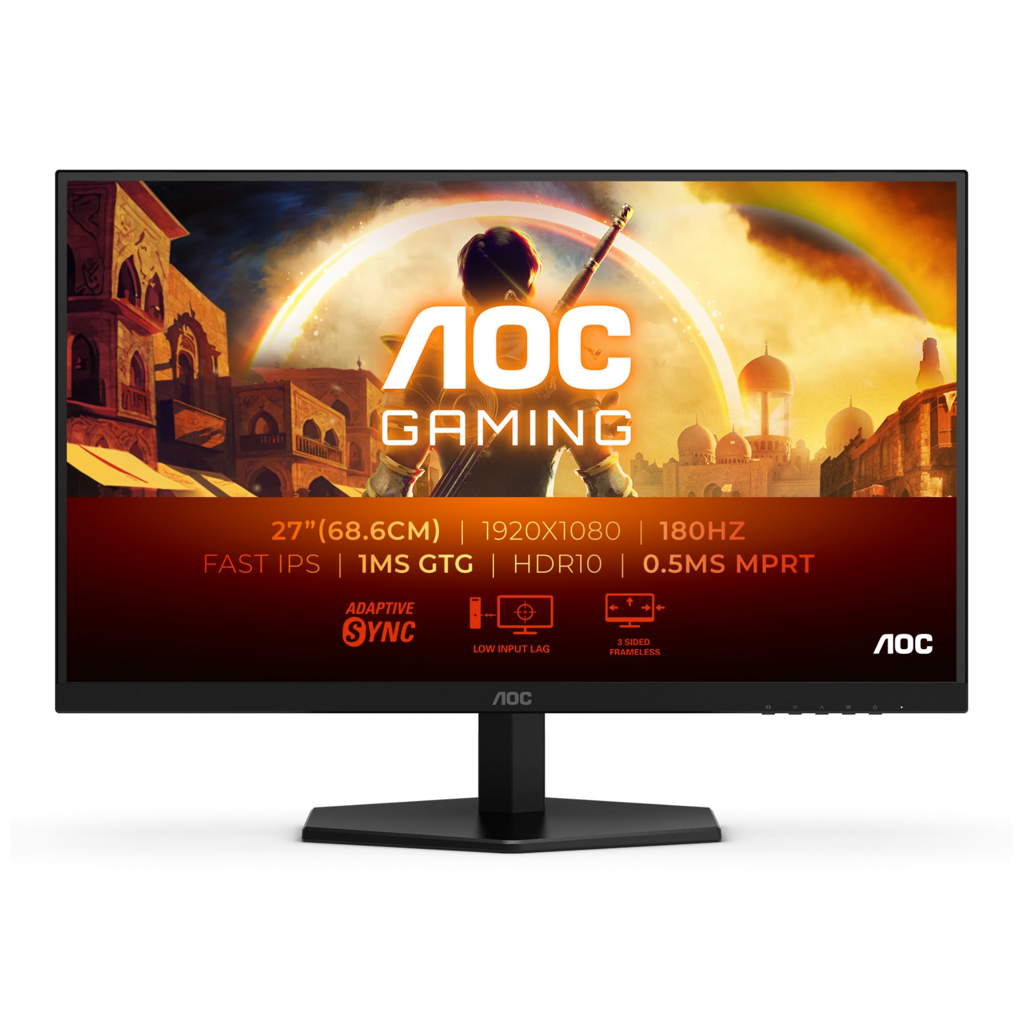 AOC 27G42E 27p Gaming Monitor 180Hz 1920x1080 1ms HDMI DP Black