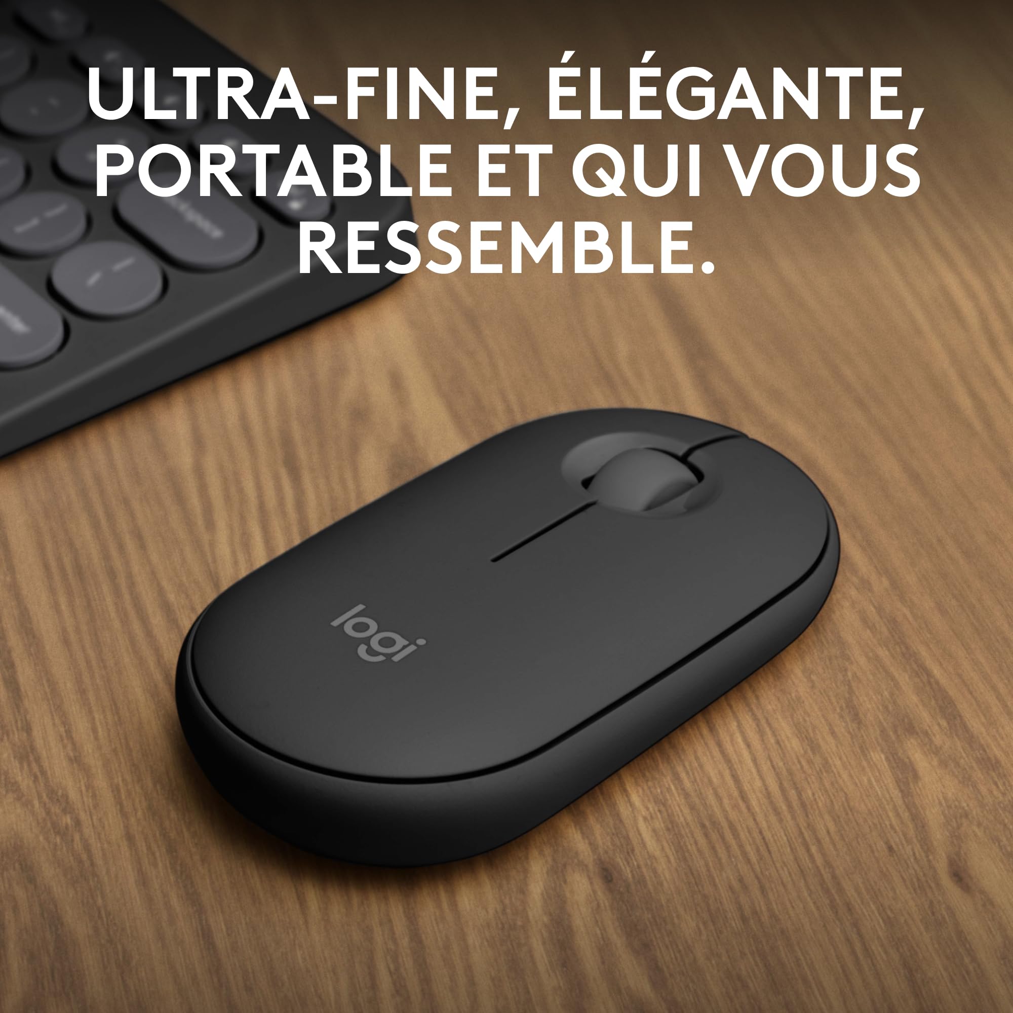 LOGITECH Pebble Mouse 2 M350s Mouse optical 3 buttons wireless Bluetooth 5.2 LE tonal graphite