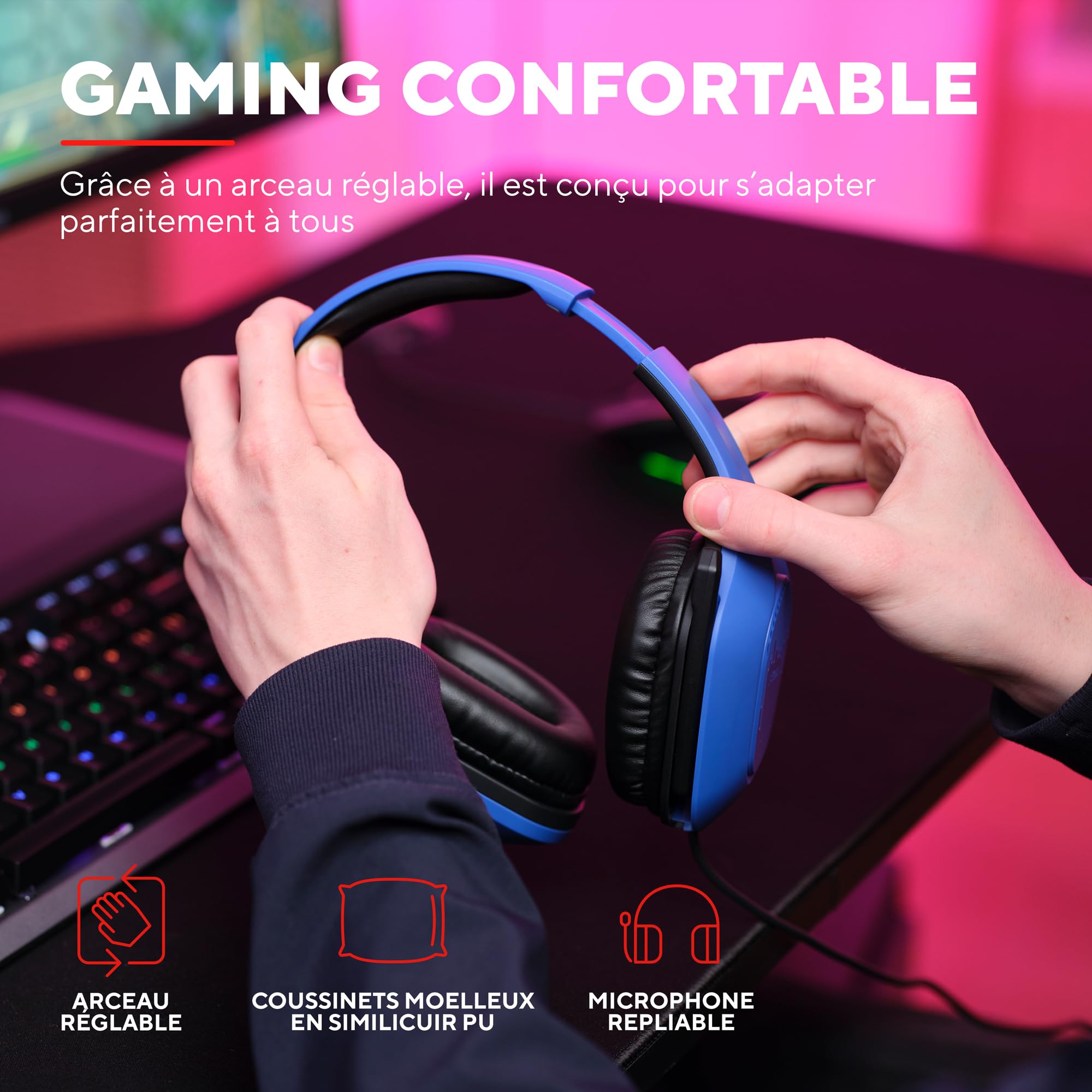 TRUST  Casque gaming ZIROX - Blue