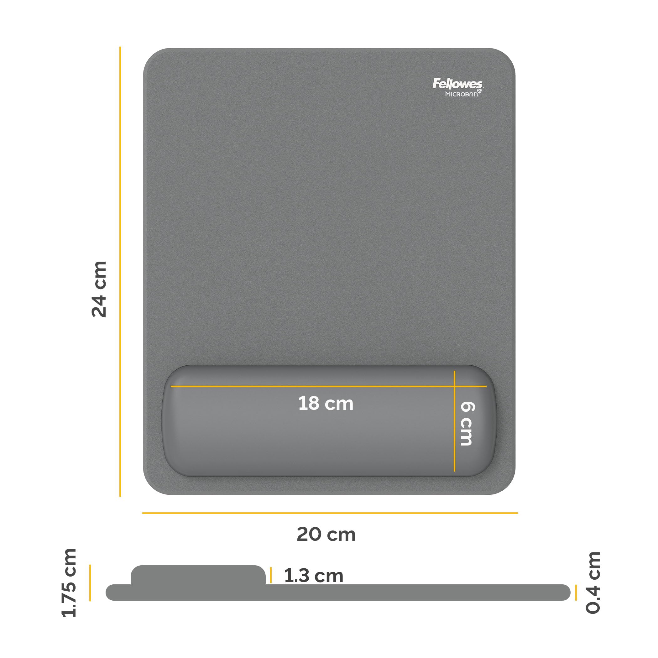 FELLOWES Tapis de souris repose-poignets Breyta GRIS