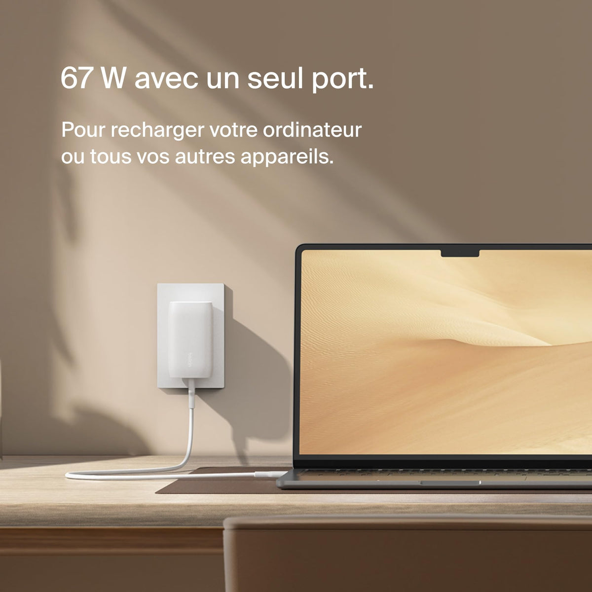BELKIN BOOSTCHARGE 3-Port USB-C Wall Charger with PPS 67w with 100w 5A USB-C Cable