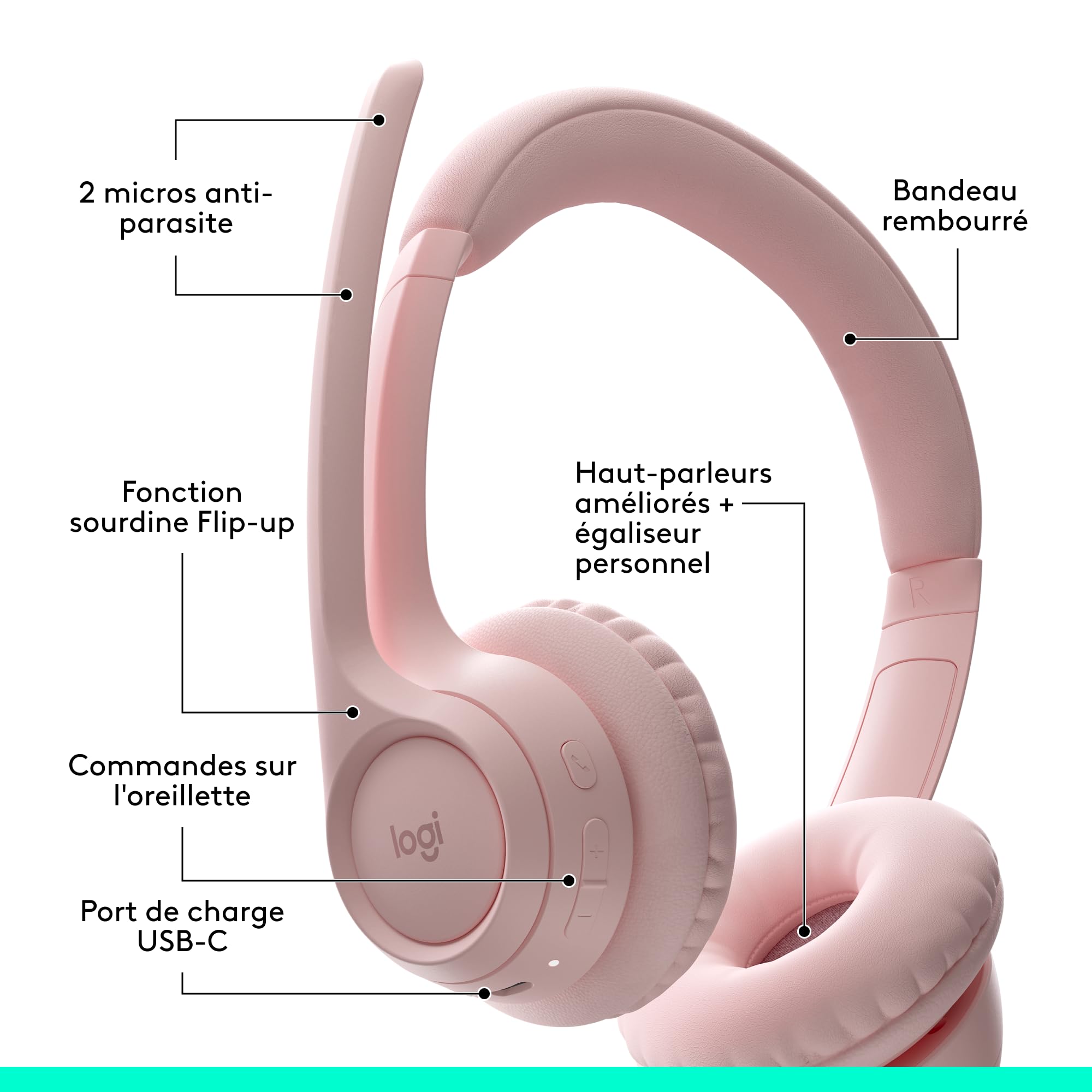 LOGITECH Zone 300 - ROSE - EMEA28-935