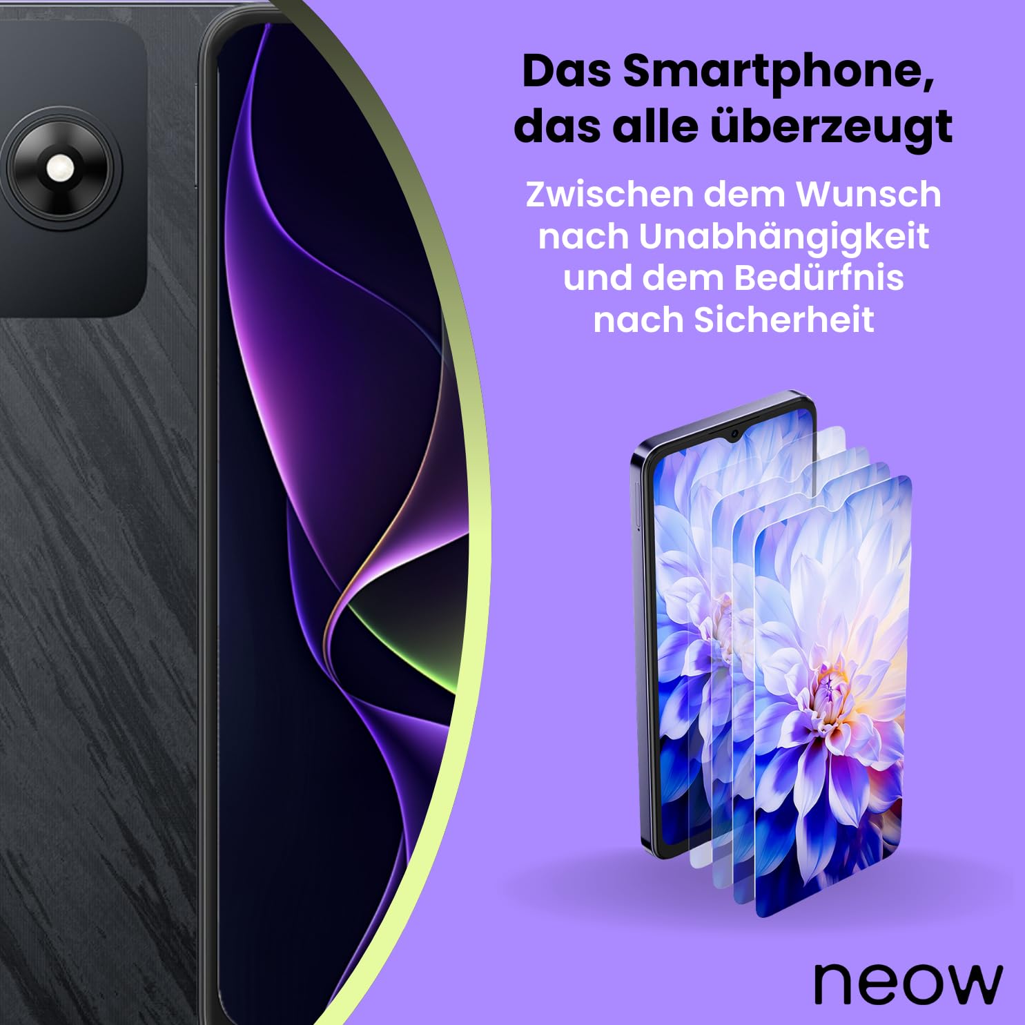 NEOW Safe (Smartphone pour adolescent - 6.6'' - 64 Go, 3 Go RAM) Bleu